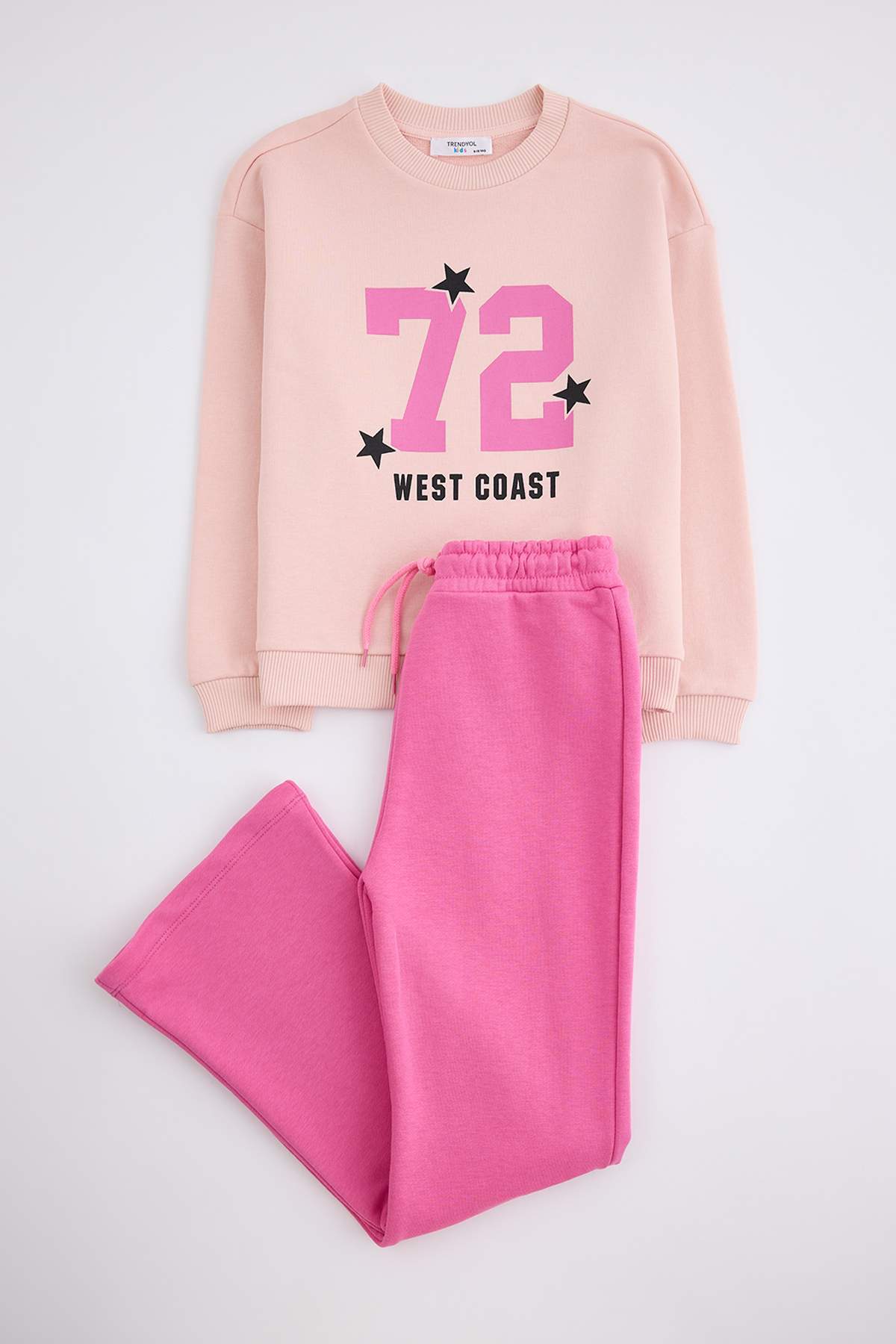 Trendyolmilla Kids Pudra Slogan Örme Alt - Üst Takım TKDAW26AU00030