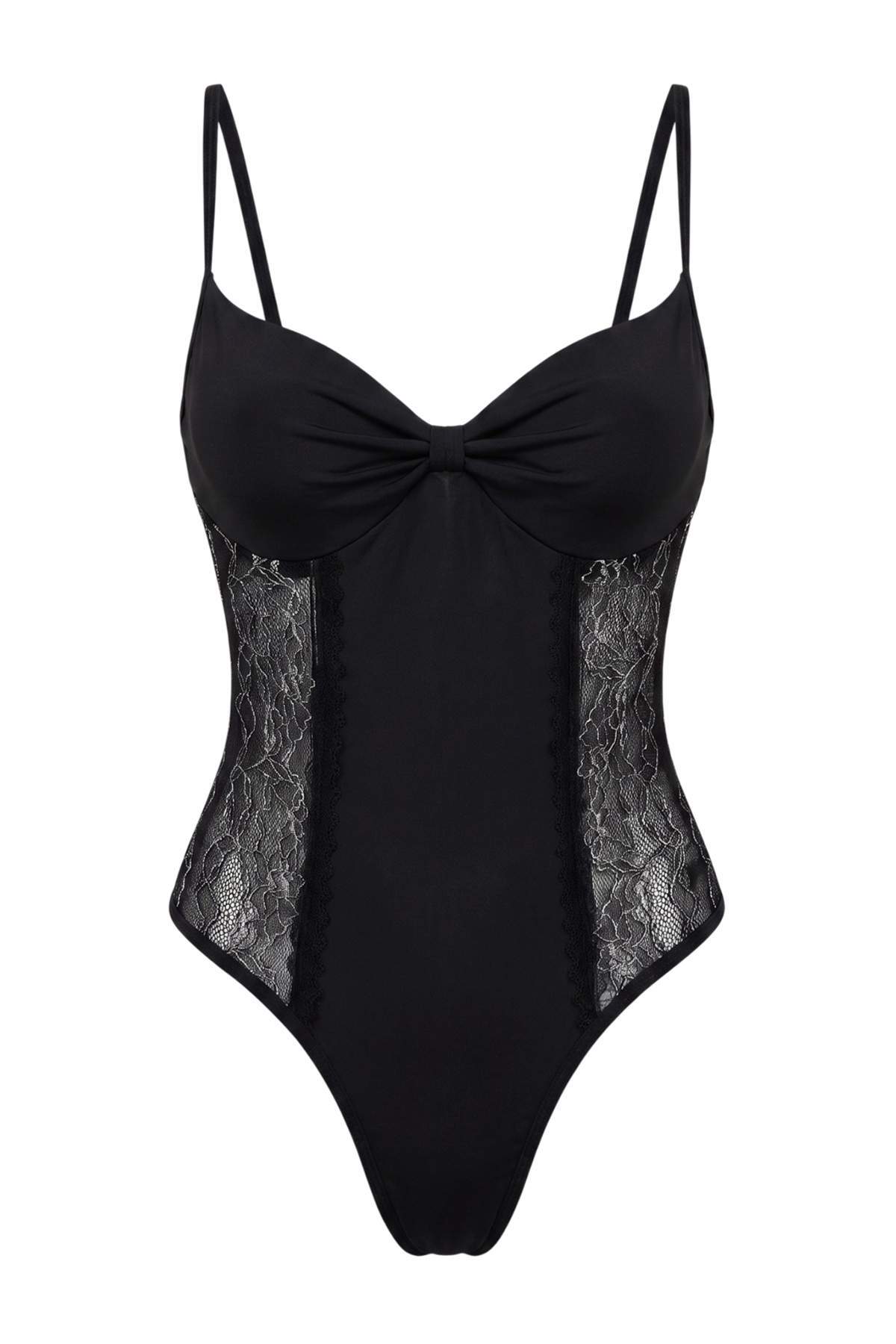 Trendyolmilla Siyah Jarse Regular Düz Body THMAW27BD00016
