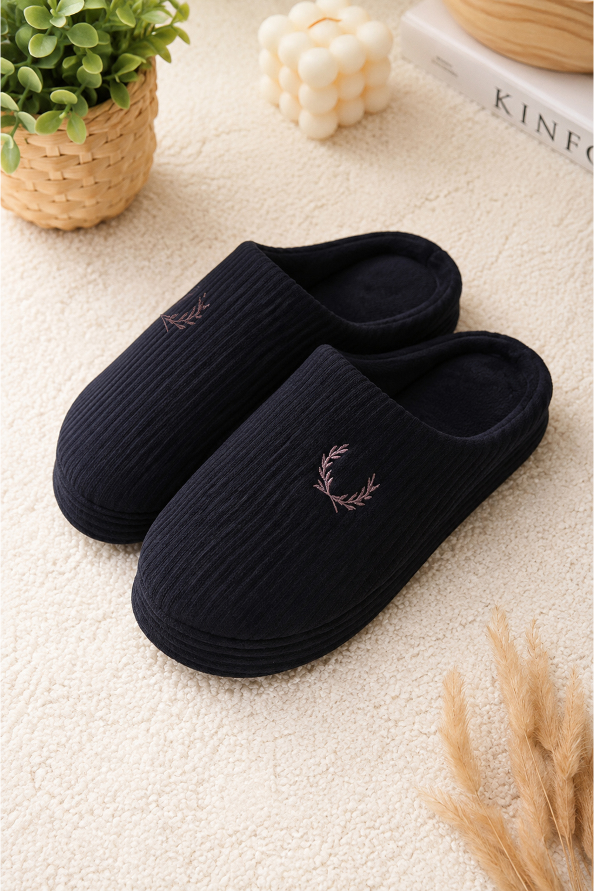Moda Frato VELVET Erkek Ev Terliği Ses Yapmayan Taban Yünlü Terlik görsel 2