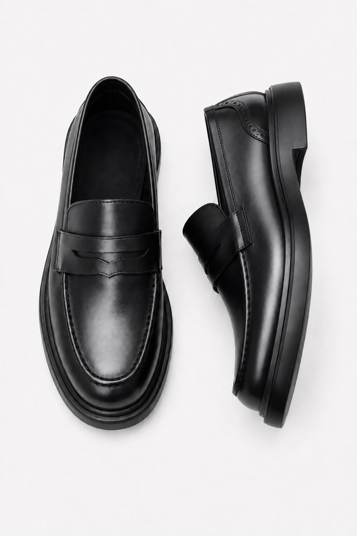 VARNAS Erkek Siyah Hakiki Deri Hafif EVA Taban Loafer Ayakkabı - Thunder Casual görsel 4