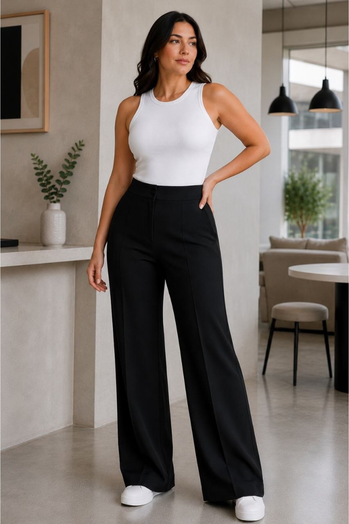 Maison La Femme Kadın Büyük Beden Pantolon Çımalı görsel 3