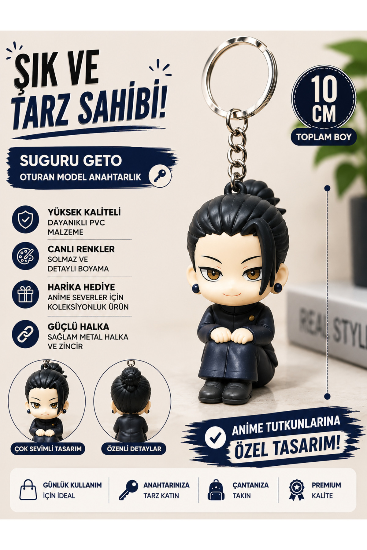 FG KONNİCHİWA Jujutsu Kaisen Figür Anahtarlık Gojo Yuji Itadori
