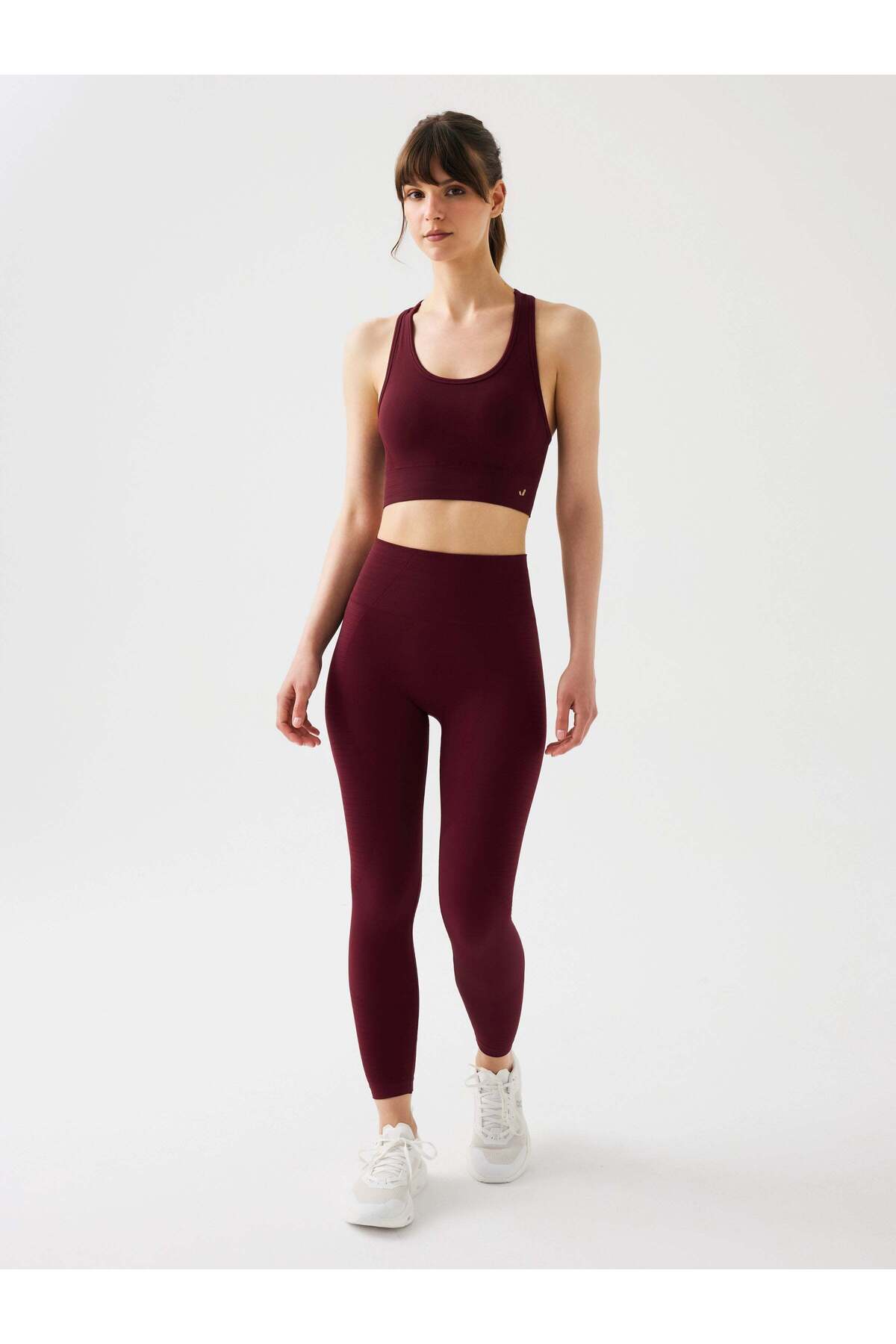 Jerf Gela Çift Katlı Kompress Sport Bra Bordo görsel 4