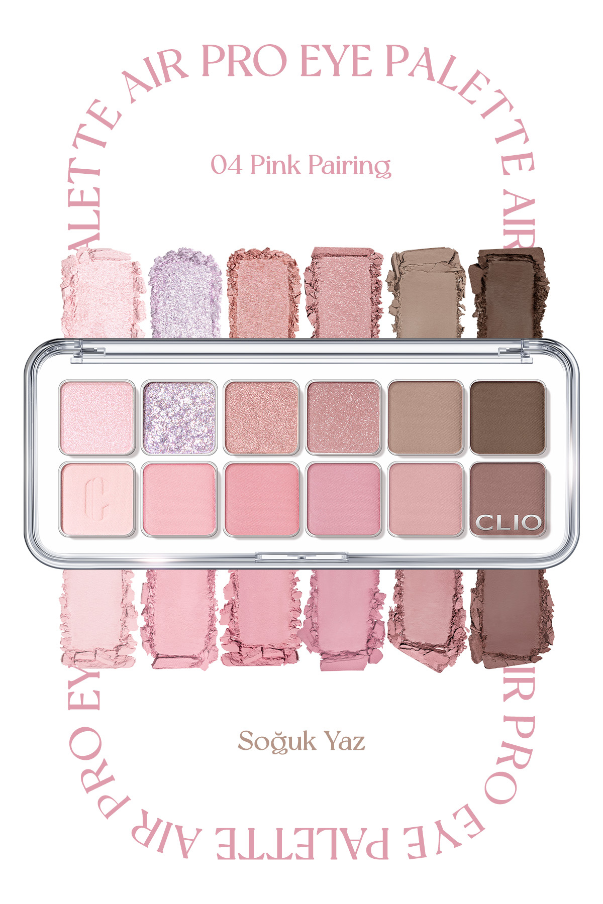 CLIO Hafif Dokulu Yoğun Renklere Sahip Göz Farı Paleti CLIO Pro Eye Palette Air (04 Pink Pairing) — صورتی 111121