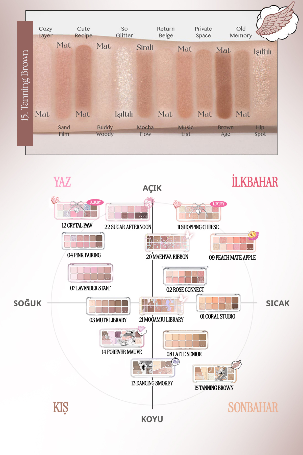 Hafif Dokulu Yoğun Renklere Sahip Göz Farı Paleti CLIO Pro Eye Palette Air (15 Tanning Brown) — رنگارنگ 111121 — تصویر 5 از 9