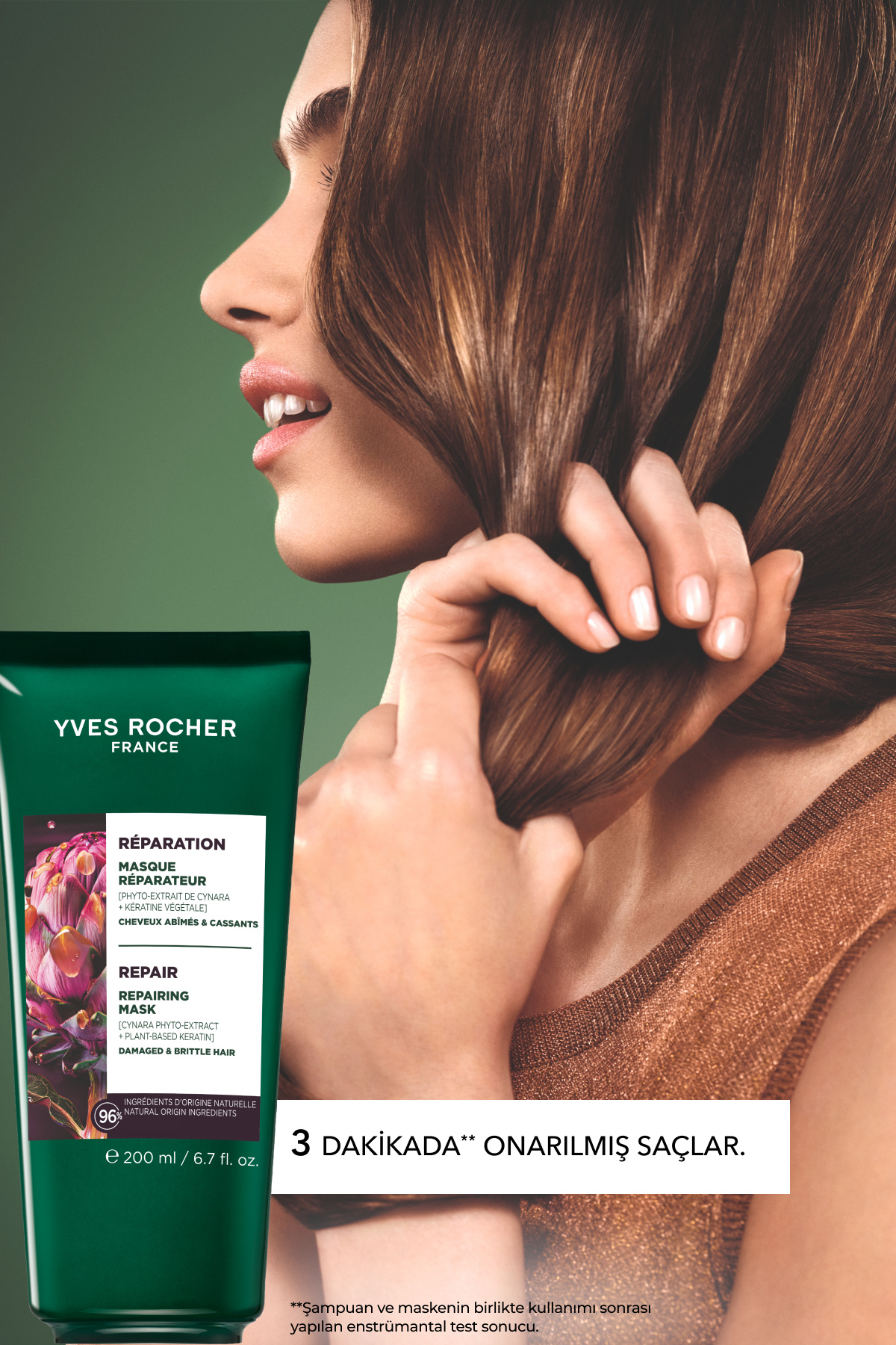 Onarıcı Bitkisel Keratin Prebiyotik Saç Maskesi - Yıpranmış Saçlar / Reparation -Vegan -200ml — 95467 — تصویر 5 از 9