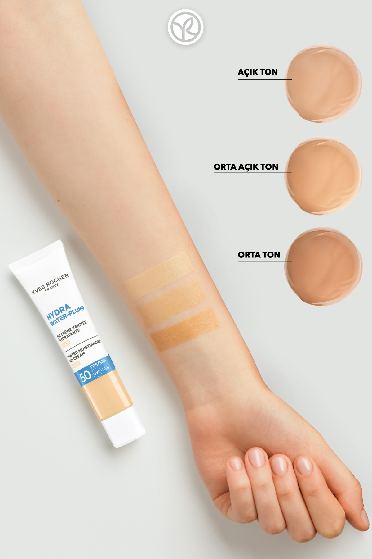 کرم ضد آفتاب مرطوب کننده رنگی 50 SPF - رنگ یکنواخت - هیدرا واتر پلامپ - روشن 40 میلی لیتر — رنگارنگ 26792 — تصویر 3 از 8