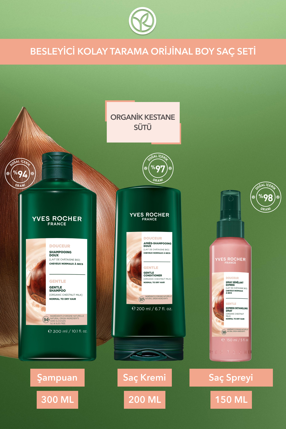 Besleyici Kolay Tarama Orjinal Boy Saç Seti- Şampuan 300ml & Saç Kremi 200ml & Saç Spreyi 150 ml — 9916998 — تصویر 2 از 3