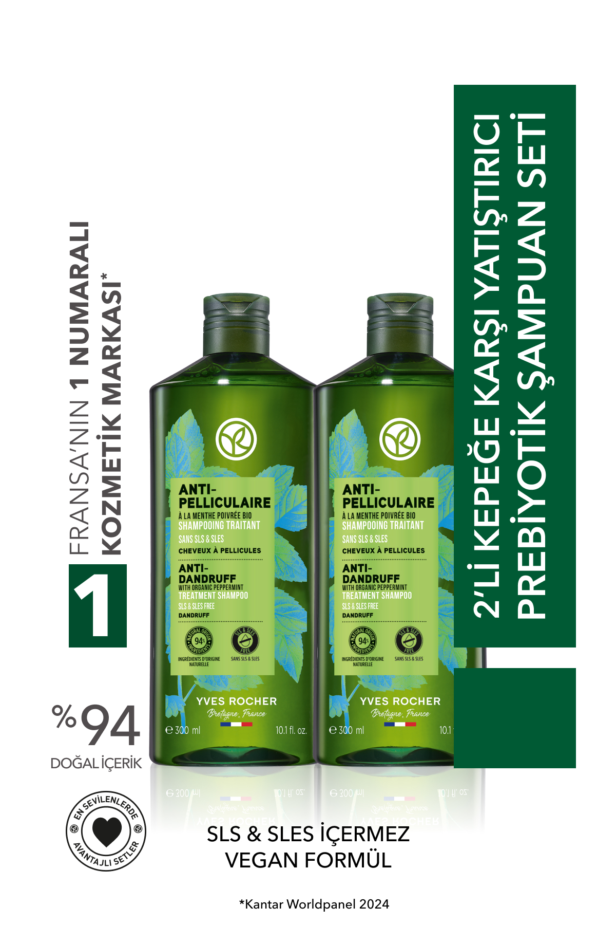 Yves Rocher En Sevilenler 2'li Kepeğe Karşı/Anti Pelliculaire Şampuan Seti-9916961