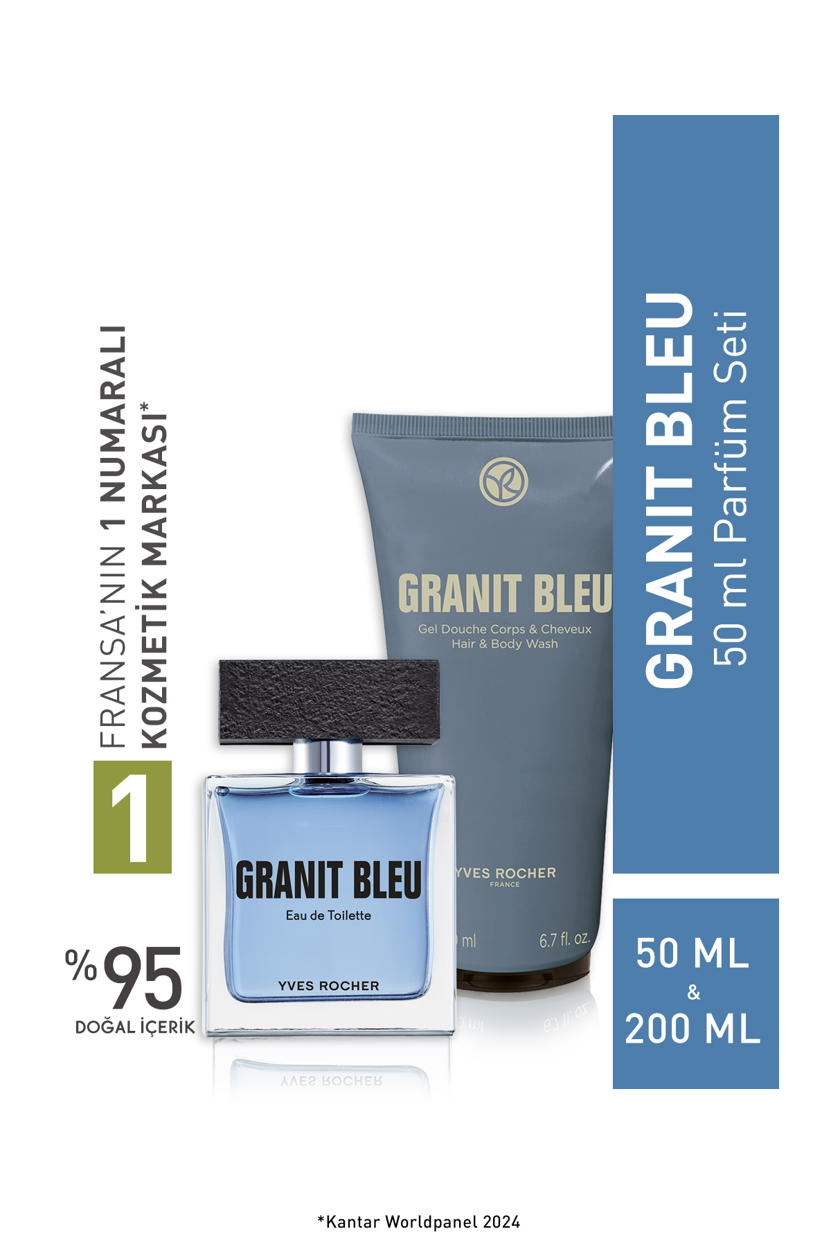 Yves Rocher Granit Bleu 50 ml Parfüm Seti — 9916886