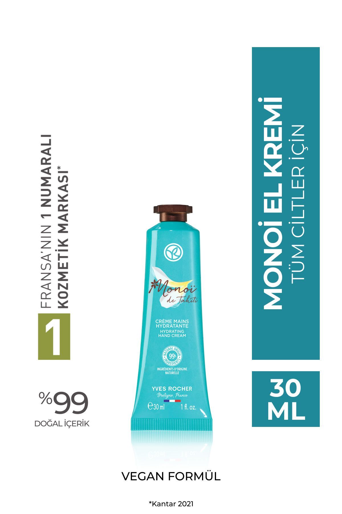 Yves Rocher Monoi Nemlendirici Besleyici El Kremi-Tüm Ciltler- Monoi de Tahiti- Vegan-30ml — 31623