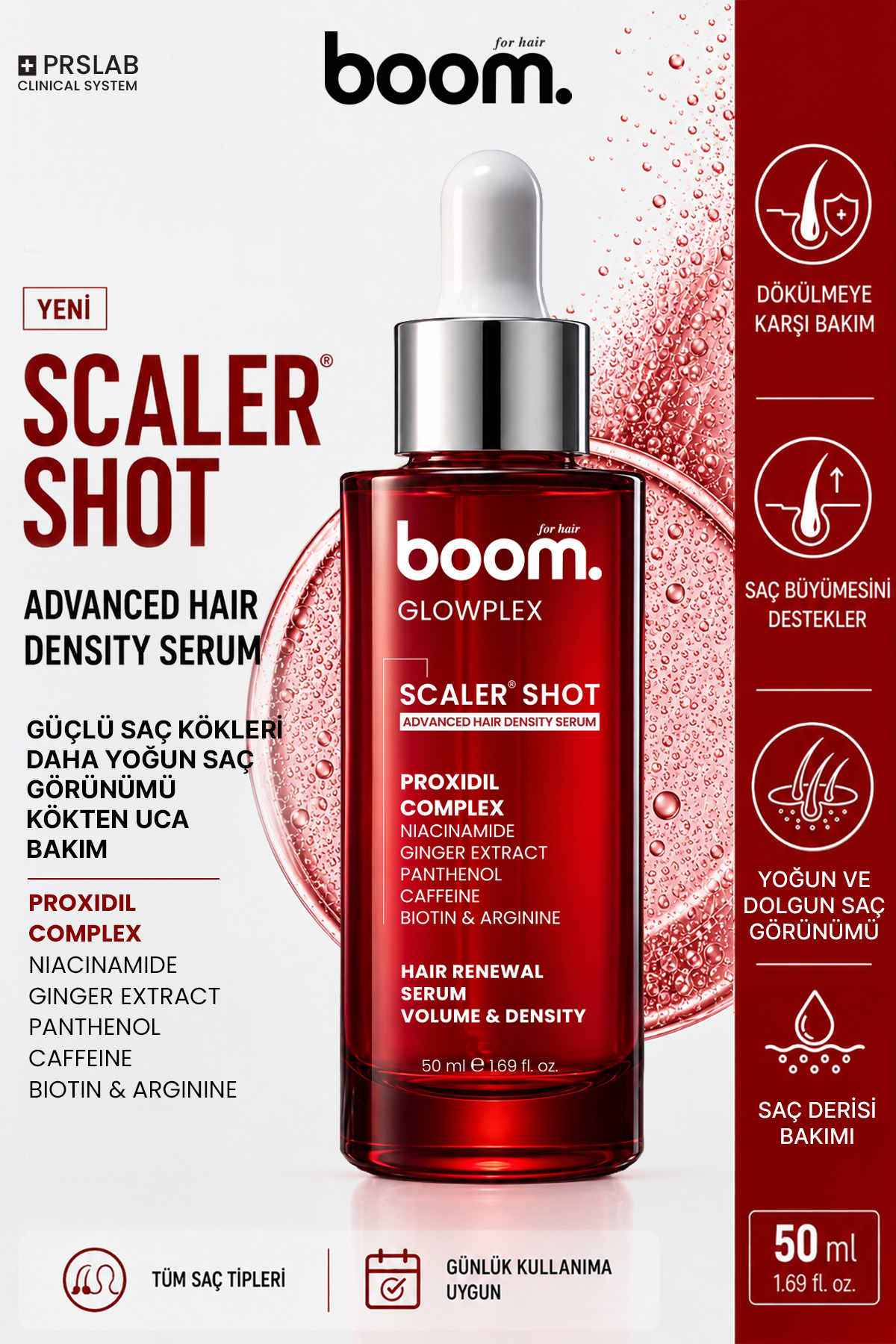 BOOM Scaler Shot Proxidil %5 Kadın ve Erkek Saç Dökülmesine Karşı Serum 50 ML — FP.30.04.117.005