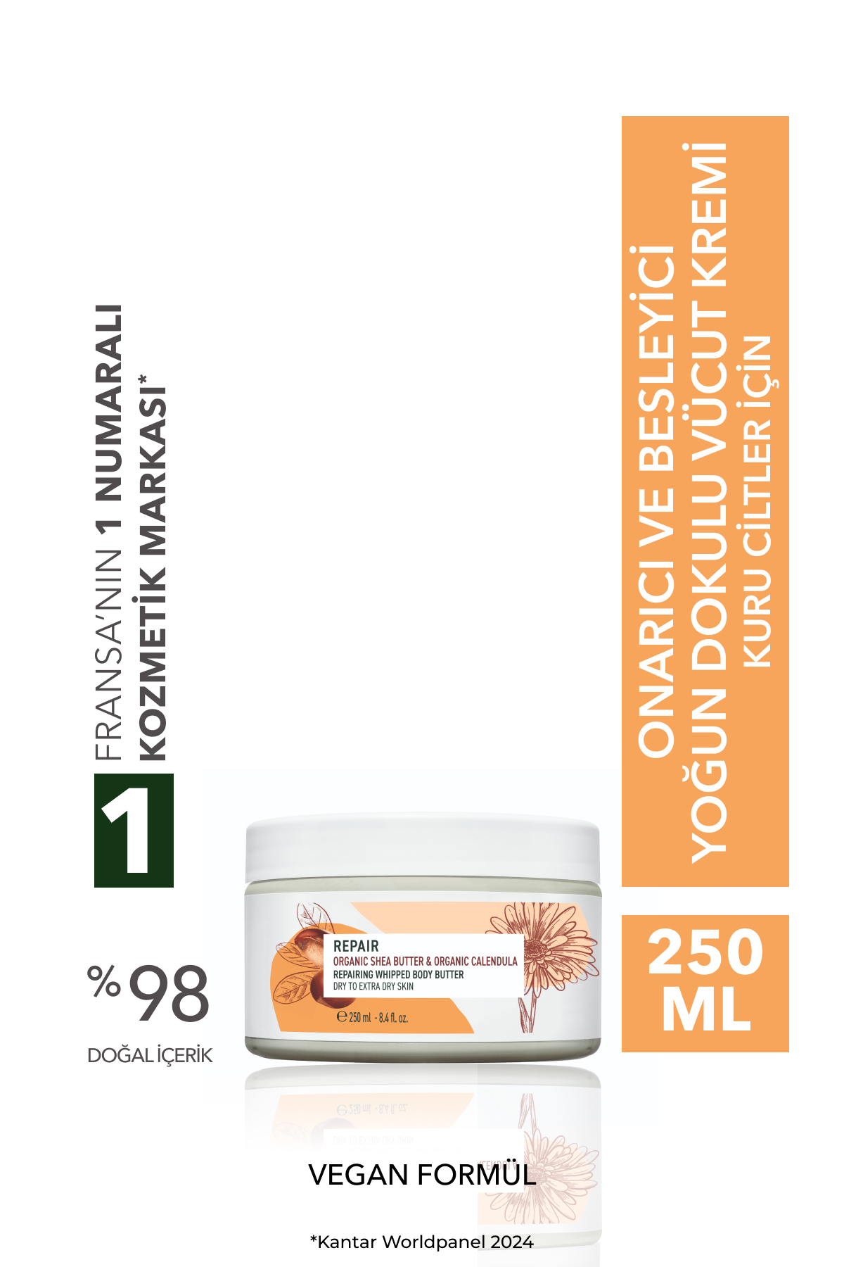 Yves Rocher ایوروشه Vücut Kremi - Kuru Ciltler - Onarıcı Besleyici Yoğun Dokulu / Reparation-250 ml — 5473