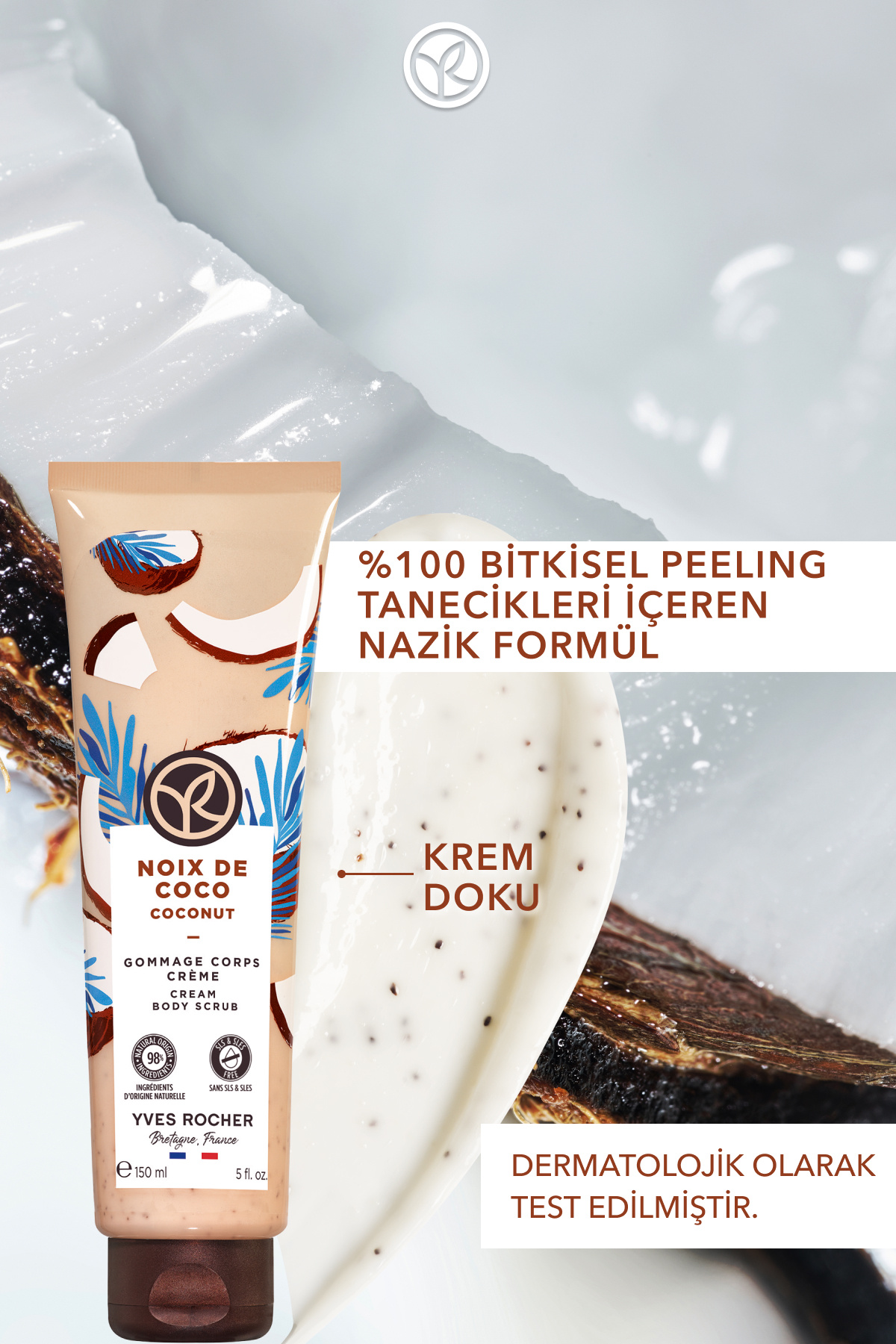 Krem Dokulu Vücut Peelingi-Arındırıcı Yumuşatıcı Tropikal Hindistan Cevizi-SLS,SLES İçermez,Vegan-15 — 68751 — تصویر 2 از 8