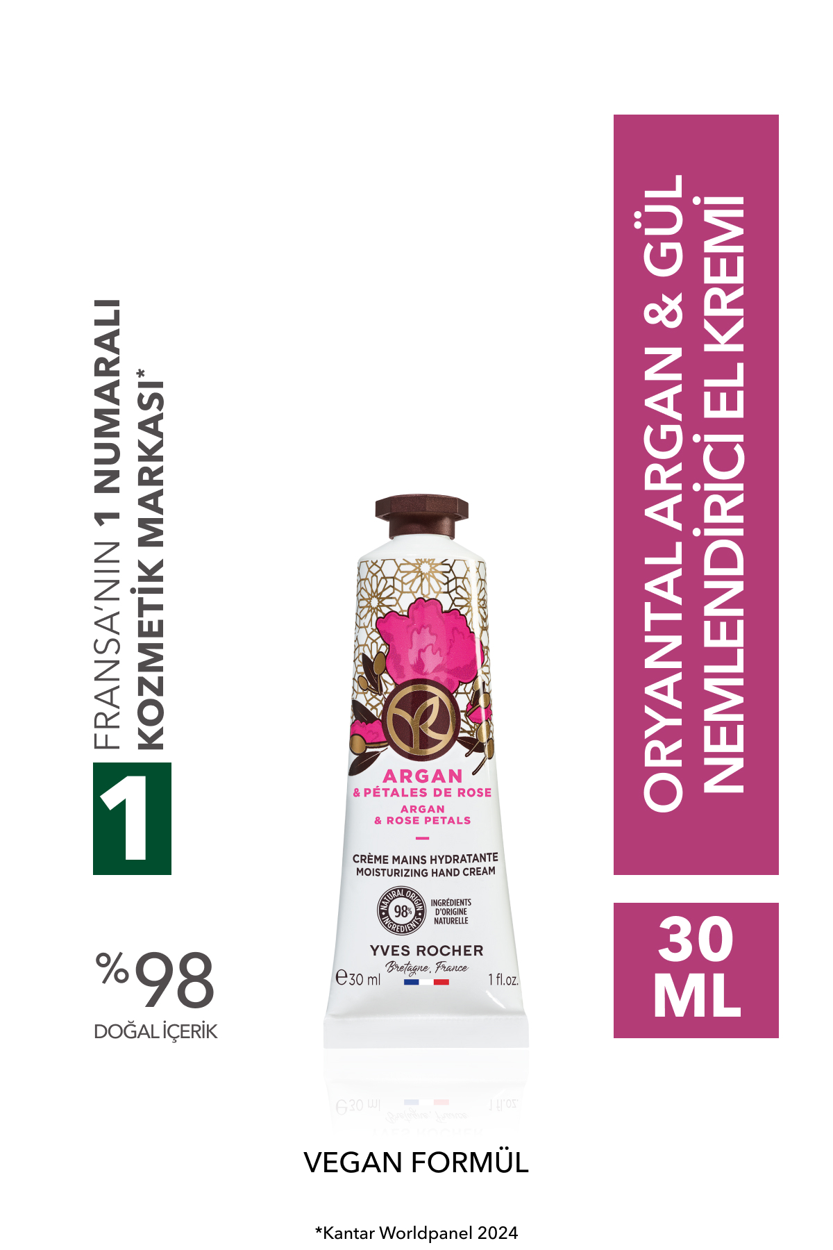 Yves Rocher El Kremi- Nemlendirici Besleyici Oryantal Argan Gül - Vegan-30ml — 72426
