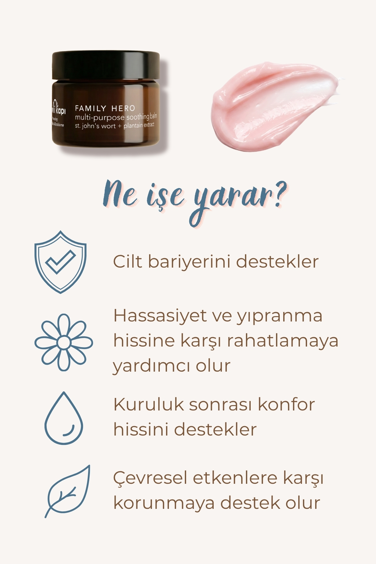 Sarı Kantaron Balm Family Hero %100 Doğal Cilt Bariyeri Onarıcı Nemlendirici Vücut Krem Kuru Ciltler Bakım — MK8682079417013 — تصویر 3 از 9