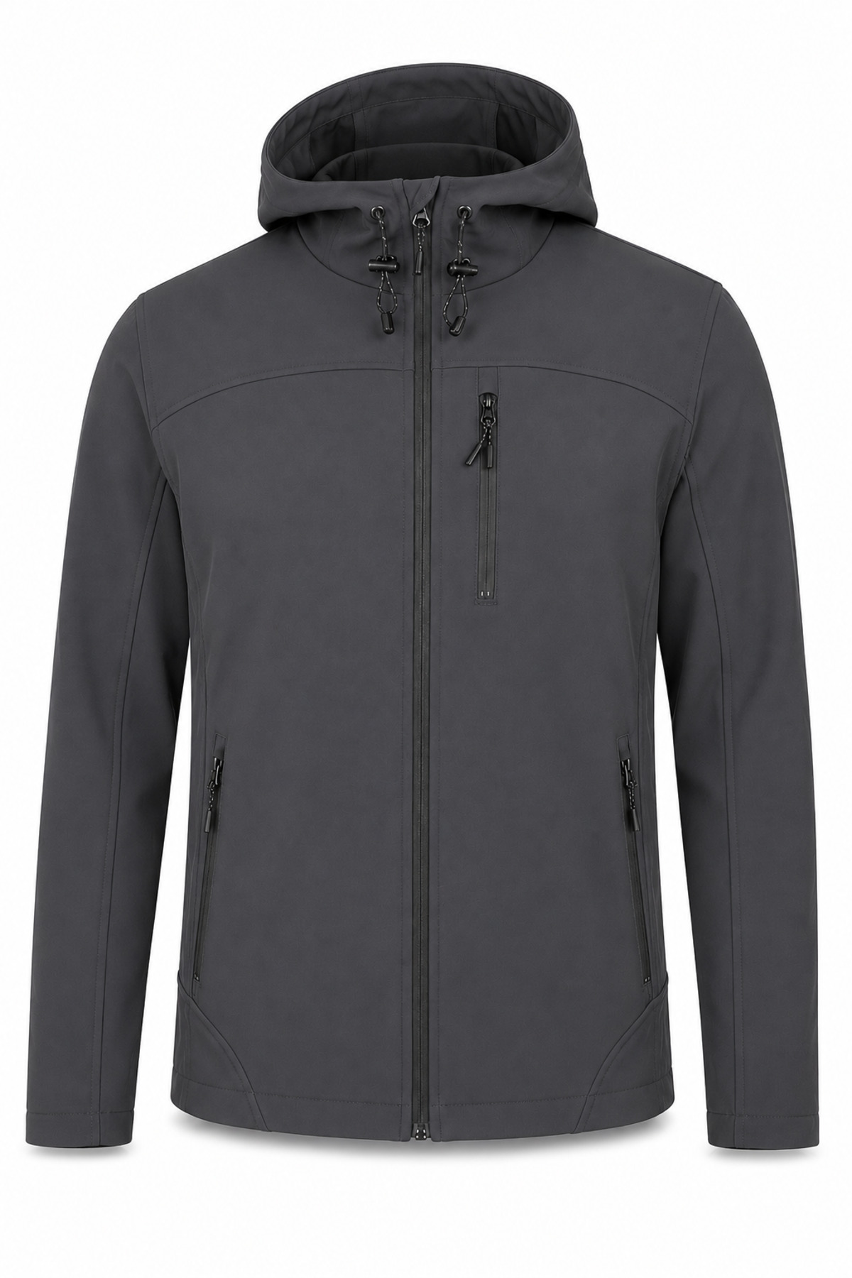 Erkek İçi Polarlı Su ve Rüzgar Geçirmez Softshell Spor Mont — خاکستری 869866069 — تصویر 4 از 6
