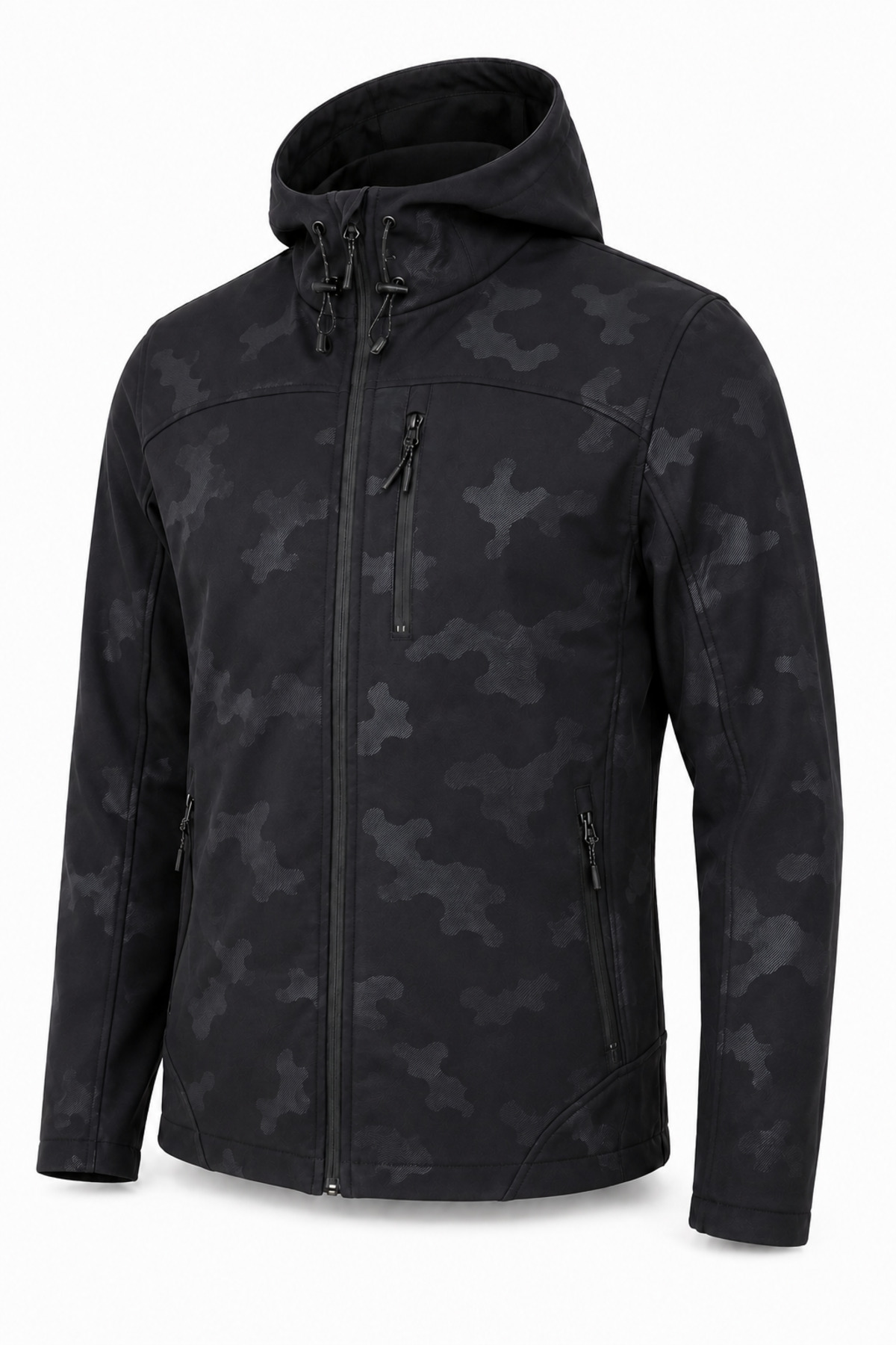 GHASSY CO Erkek İçi Polarlı Su ve Rüzgar Geçirmez Softshell Spor Mont görsel 2