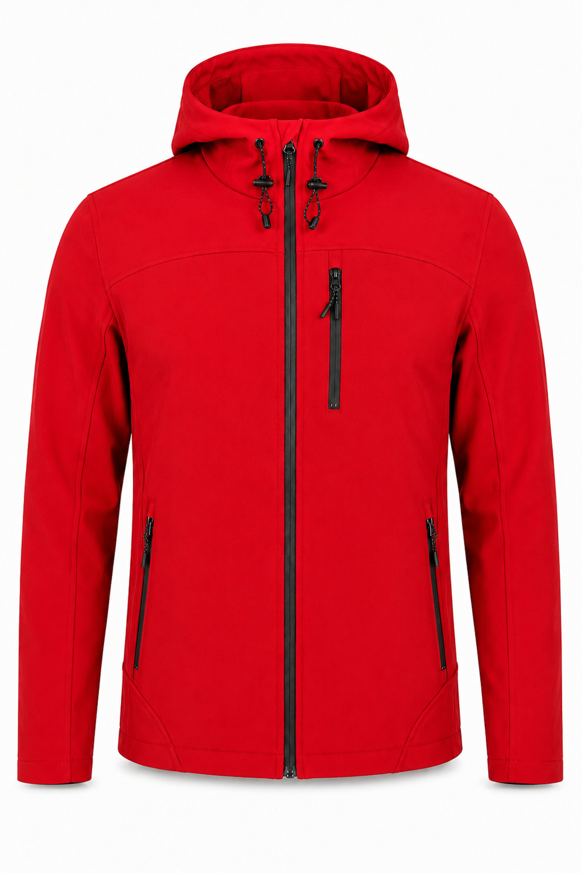 Erkek İçi Polarlı Su ve Rüzgar Geçirmez Softshell Spor Mont — قرمز 869866069 — تصویر 4 از 6