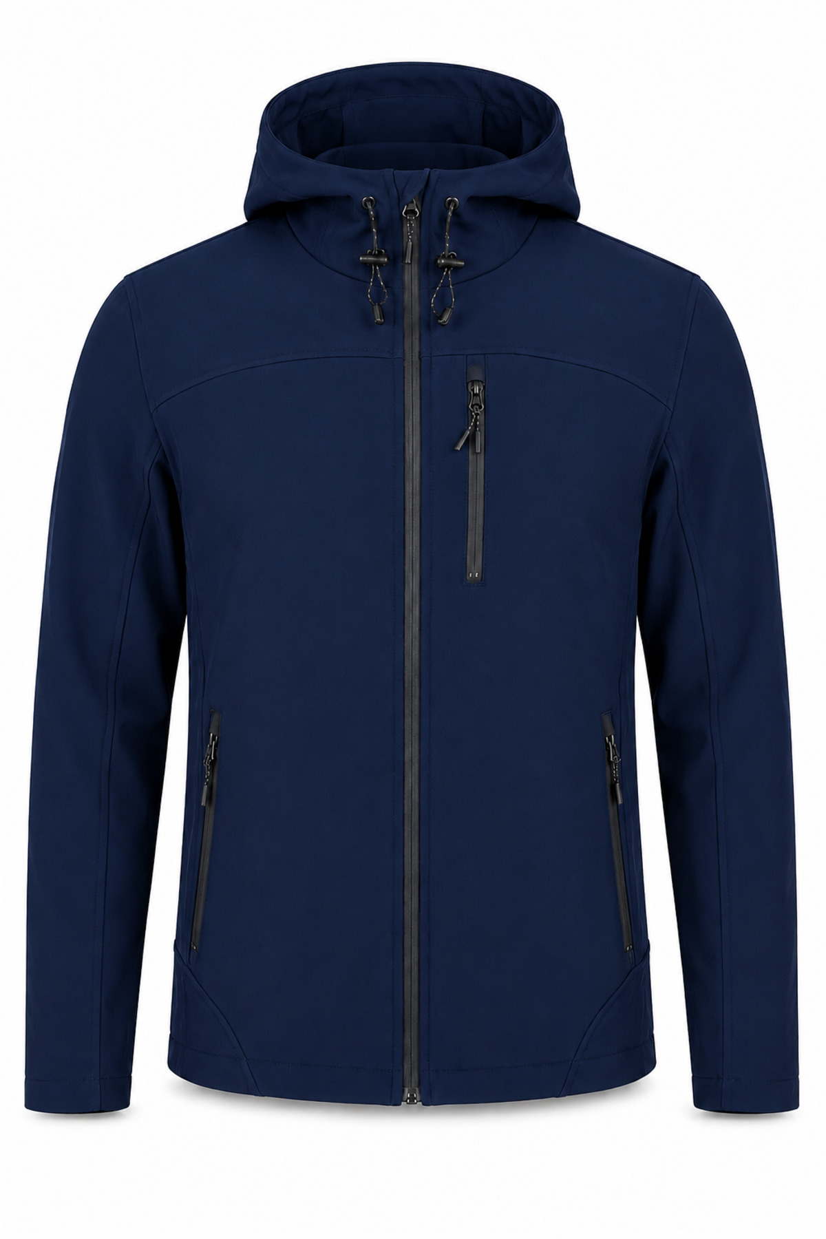 Erkek İçi Polarlı Su ve Rüzgar Geçirmez Softshell Spor Mont — سرمه‌ای 869866069 — تصویر 4 از 6