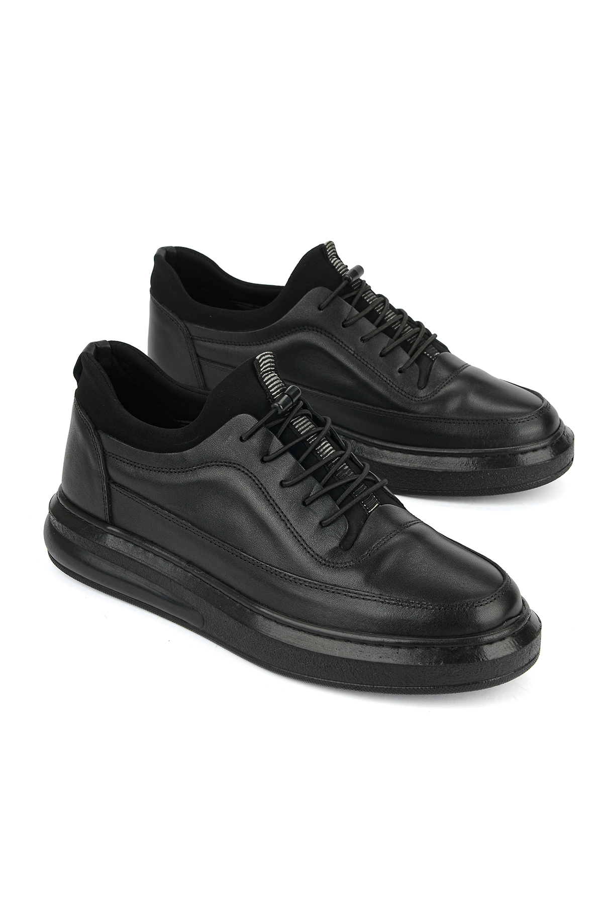 Ziya , Erkek Hakiki Deri Sneaker 161423Z88 Siyah görsel 4