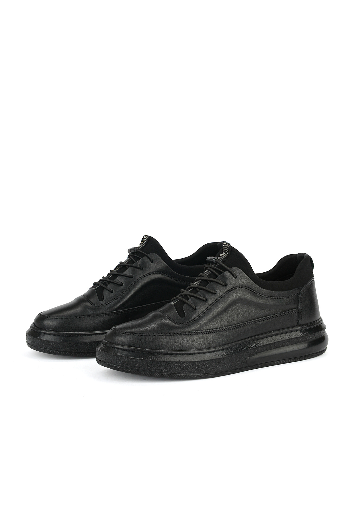 Ziya , Erkek Hakiki Deri Sneaker 161423Z88 Siyah görsel 7