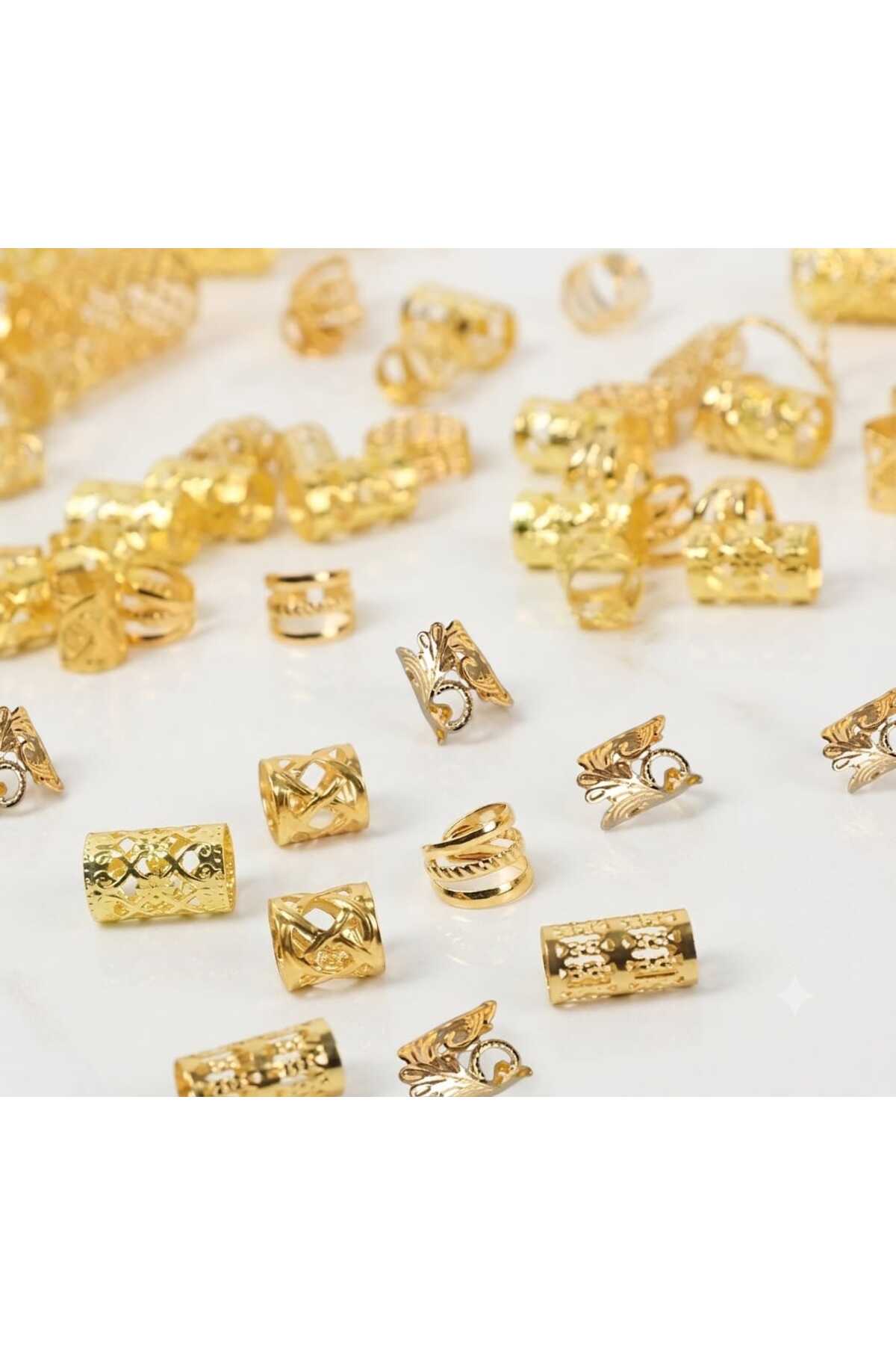 Bacoss Bohem Saç Halkası-Saç Küpesi Prenses model 10 'lu Hair Charms (BC-1226 ) görsel 3