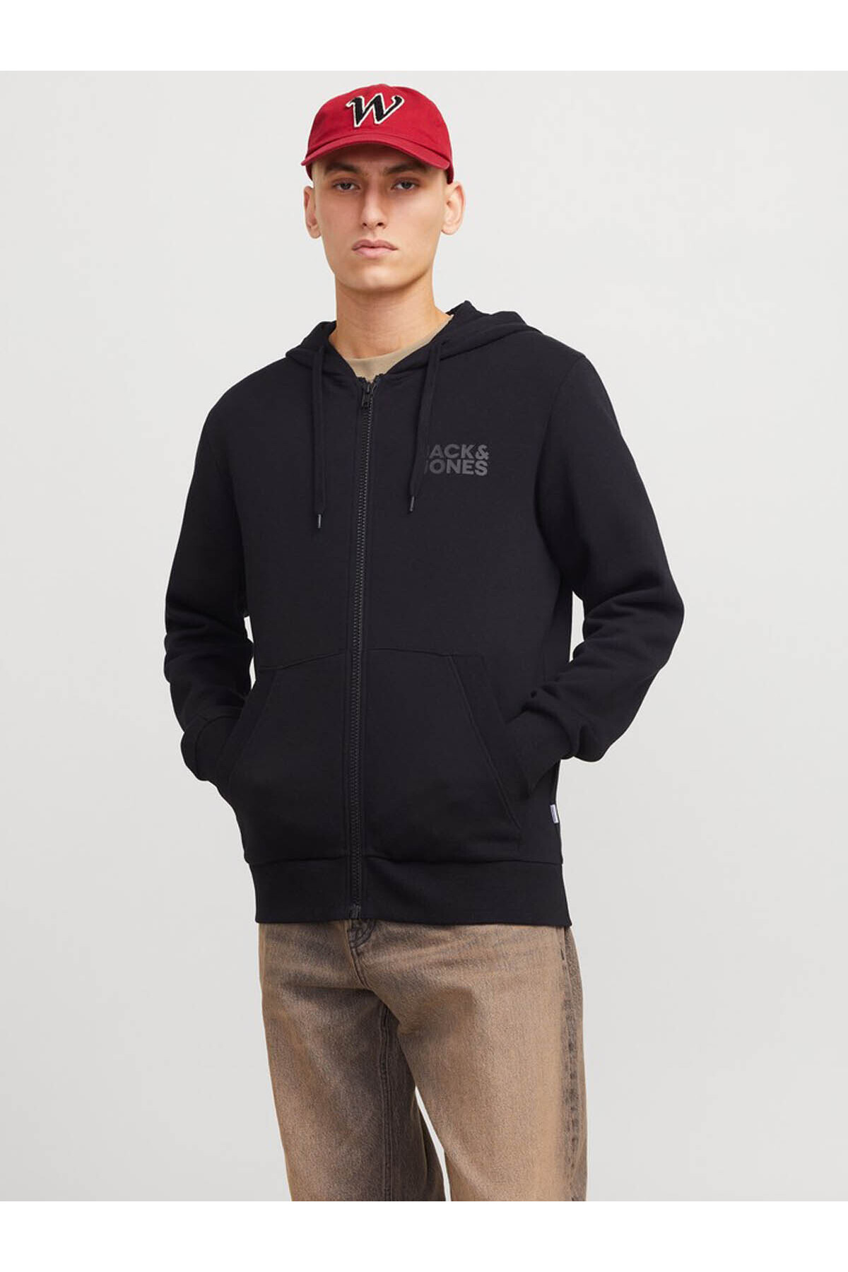 Jack & Jones Jack Jones Corp Logo Fermuarlı Kapüşonlu Erkek Sweat 12265177 görsel 2