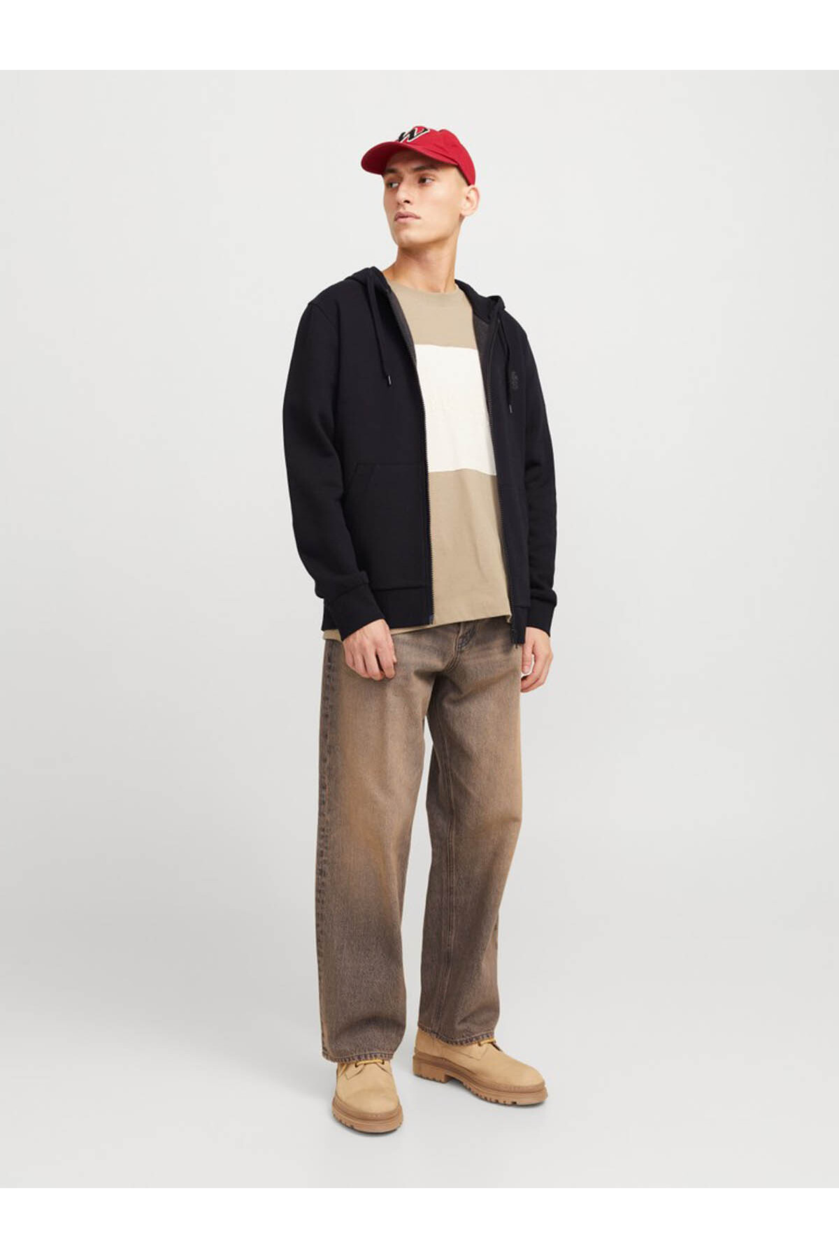 Jack & Jones Jack Jones Corp Logo Fermuarlı Kapüşonlu Erkek Sweat 12265177 görsel 6