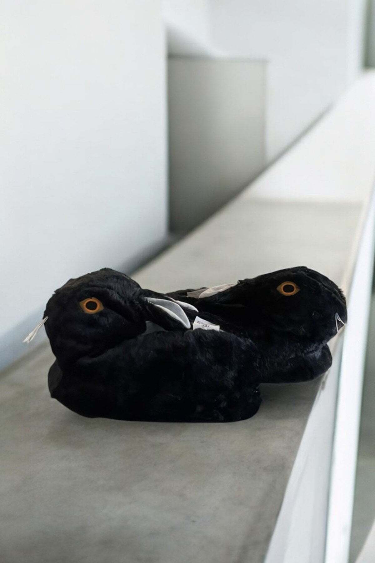 HAKKE Tavşan Figürlü Peluş Panduflu Unisex Ev Terliği görsel 4