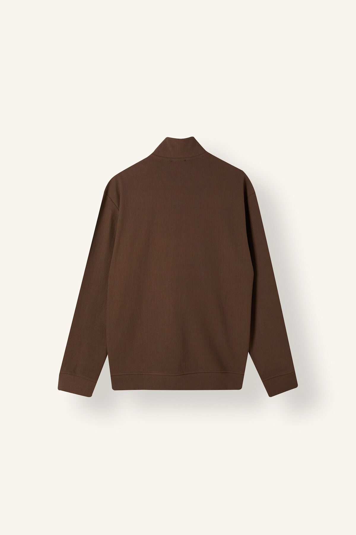 Regular Fit Pamuklu Dik Yaka Fermuarlı Cepli Hırka H5149AX26AU — قهوه‌ای — تصویر 5 از 5