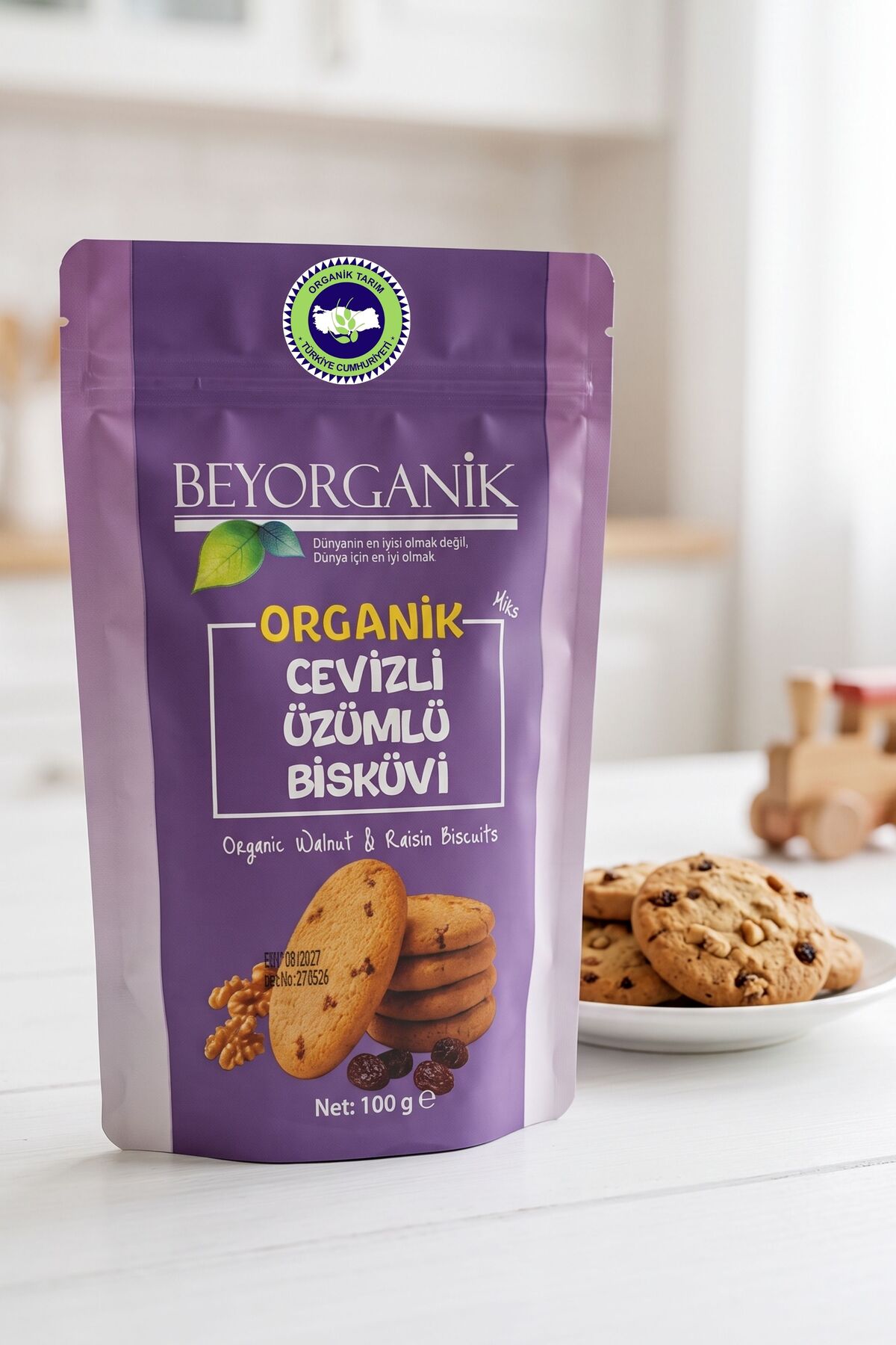 Beyorganik Organik Cevizli Üzümlü Bisküvi Miks 100 gr