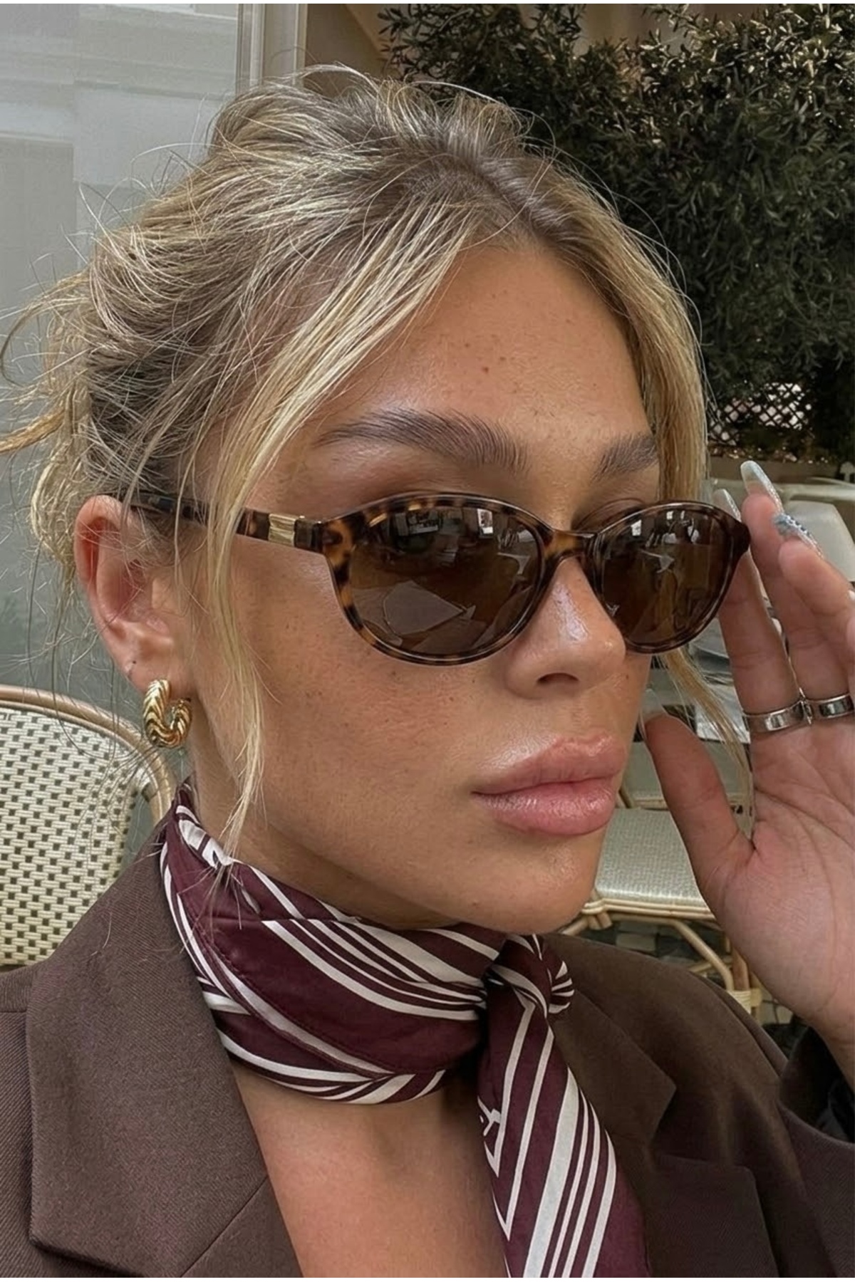 Chunky Frame Wuhley Elips Leopar Çerçeveli Kahverengi Unisex Ulta Hafif Uv400 Filtreli Güneş Gözlüğü görsel 2