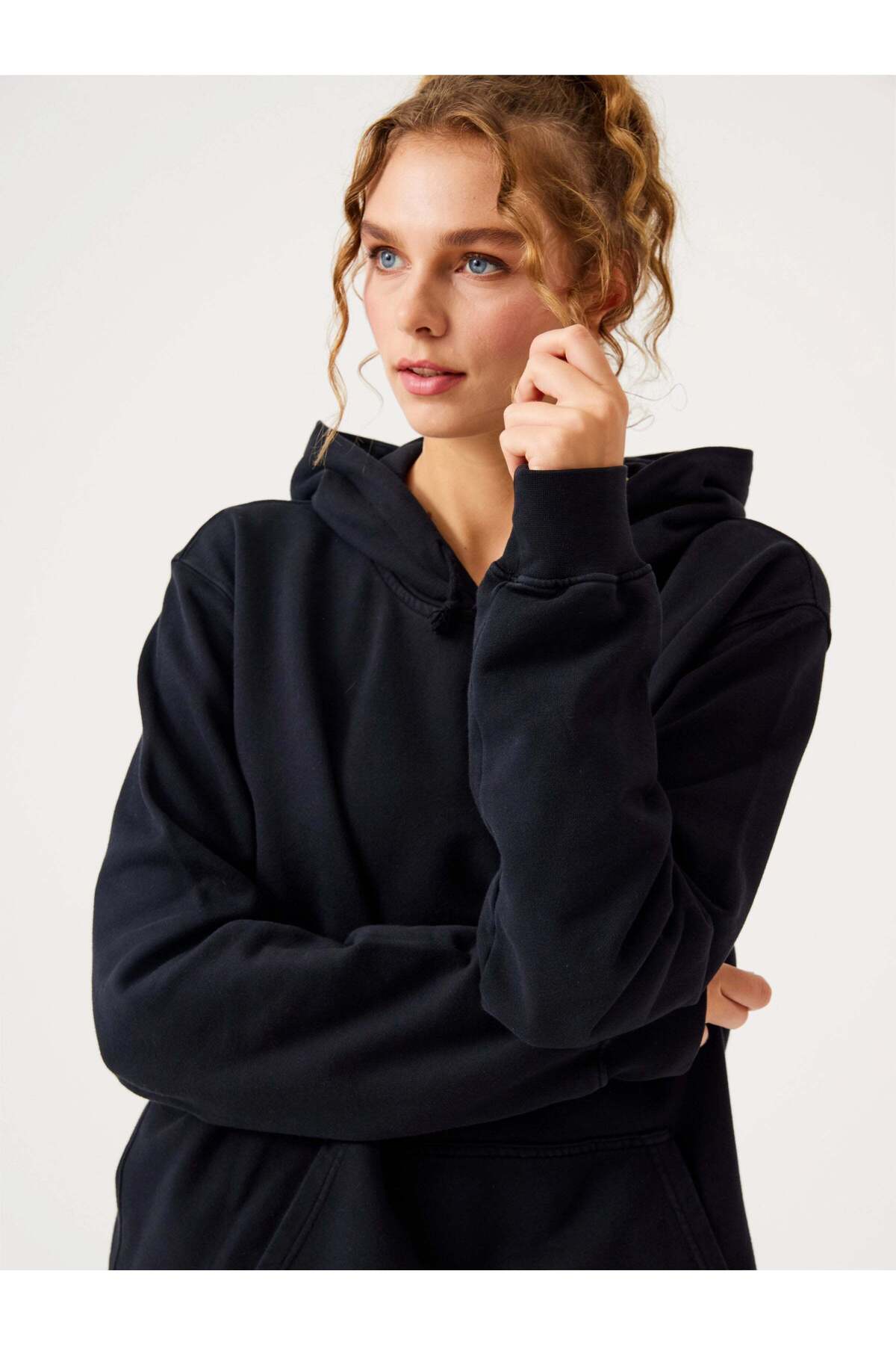 Jerf Lydney Unisex Kapüşonlu Sweatshirt Siyah görsel 4