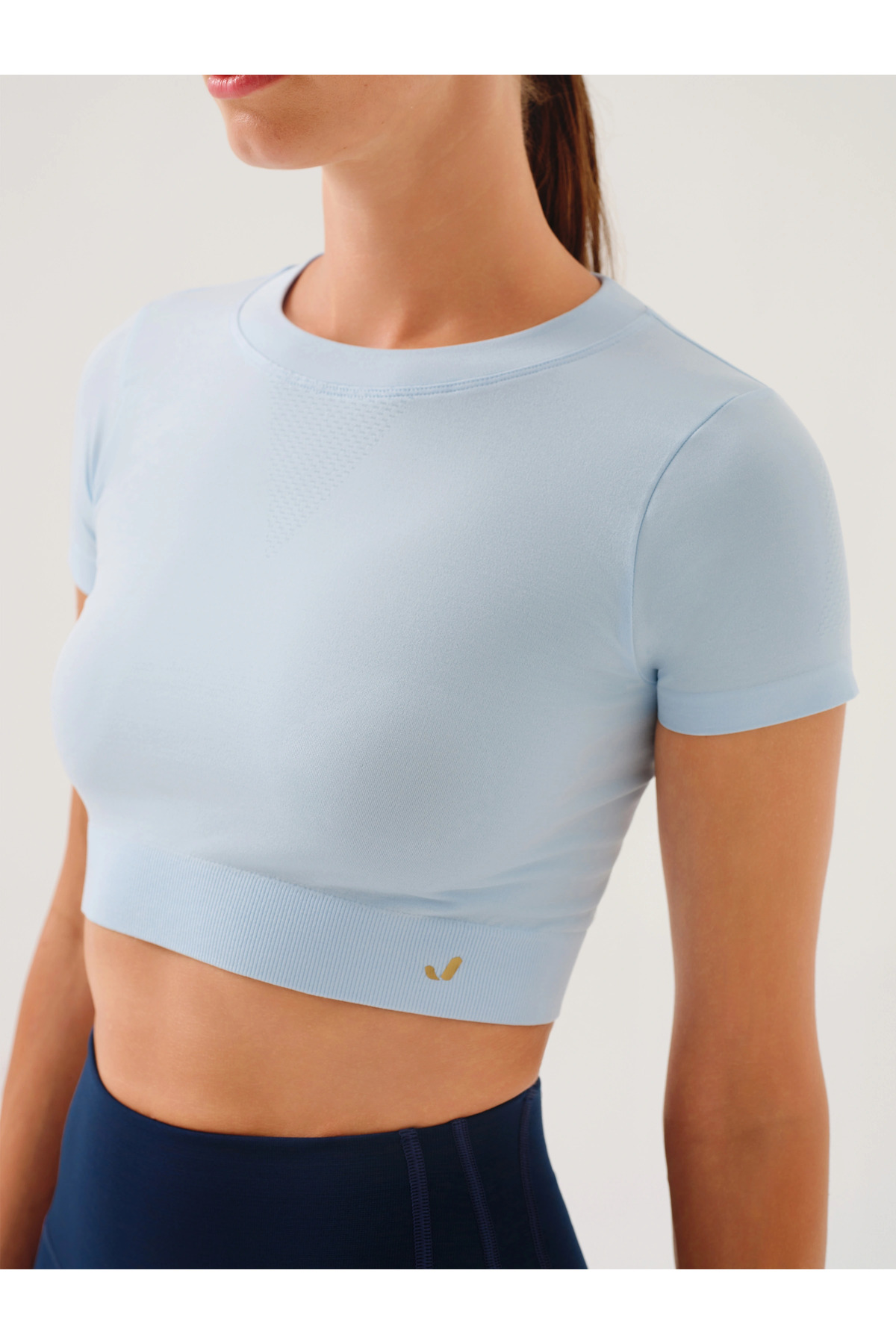 Jerf Captiva Yumuşak Dokulu & Esnek Crop Top Mavi görsel 3