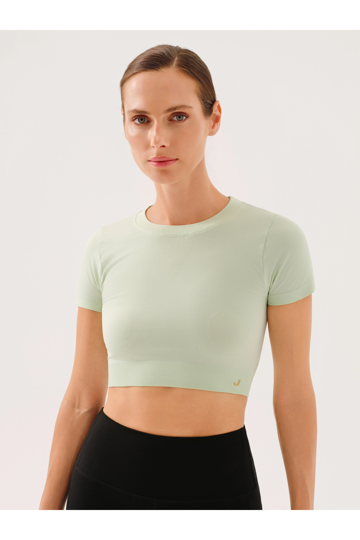 Jerf Captiva Yumuşak Dokulu & Esnek Crop Top Yeşil