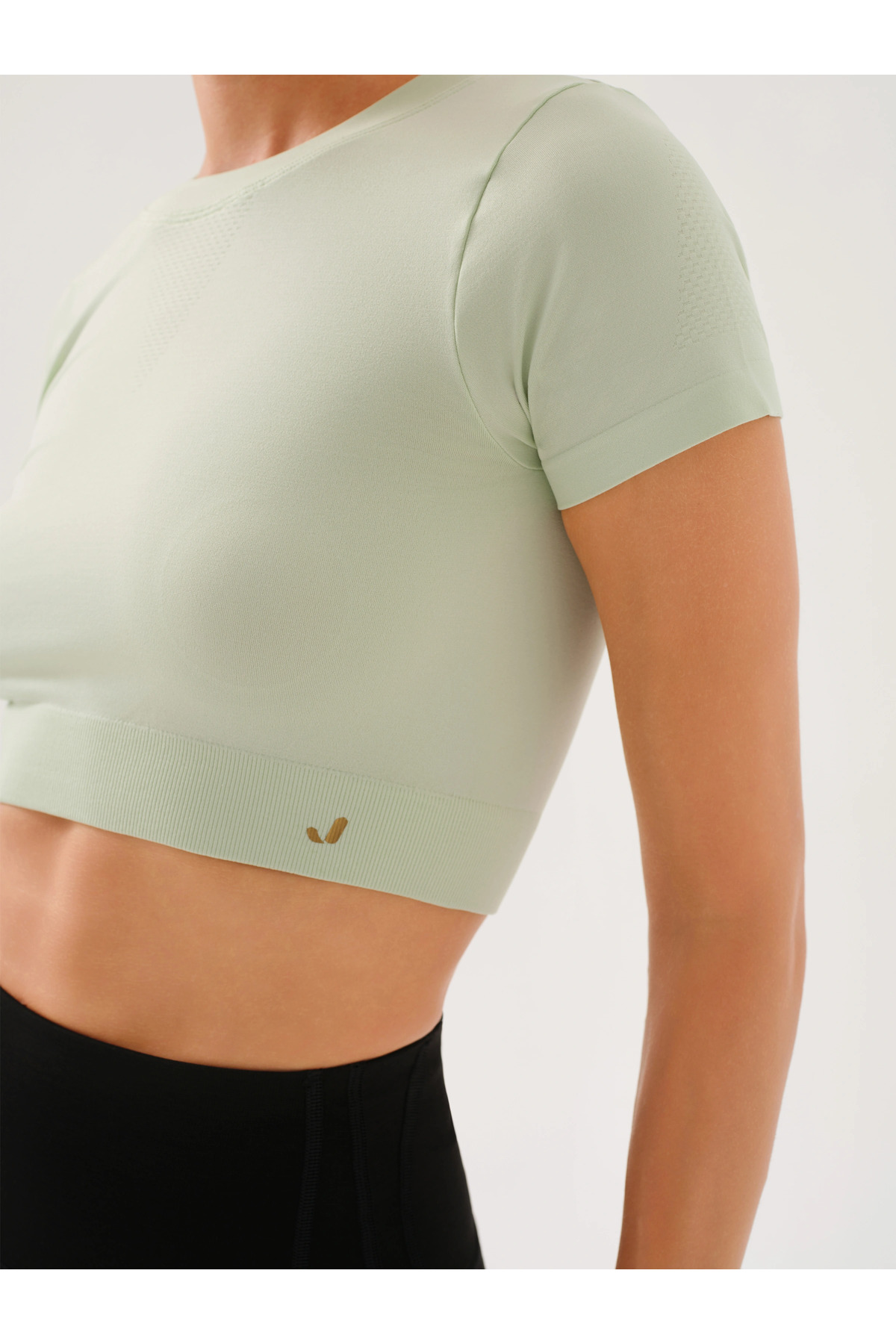 Jerf Captiva Yumuşak Dokulu & Esnek Crop Top Yeşil görsel 3
