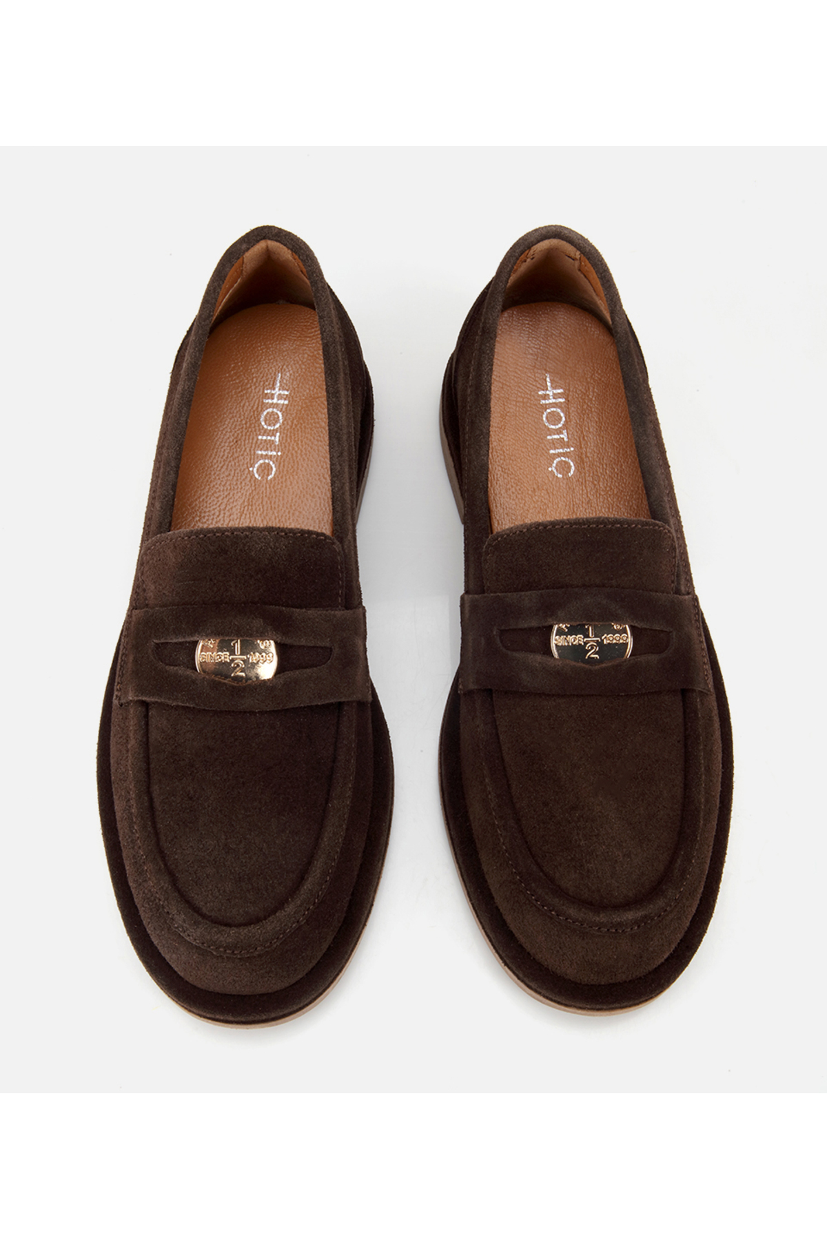 Hotiç Kadın Süet Deri Kahverengi Tokalı Klasik Loafer görsel 6