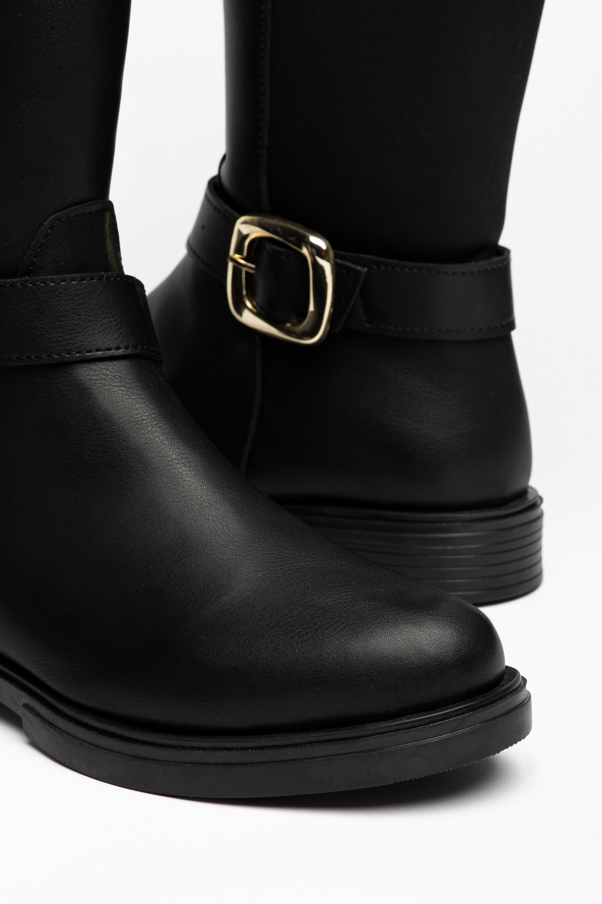 Bilalim Shoes Kumaş Dizaltı Çizme Toka Detaylı D111 görsel 6