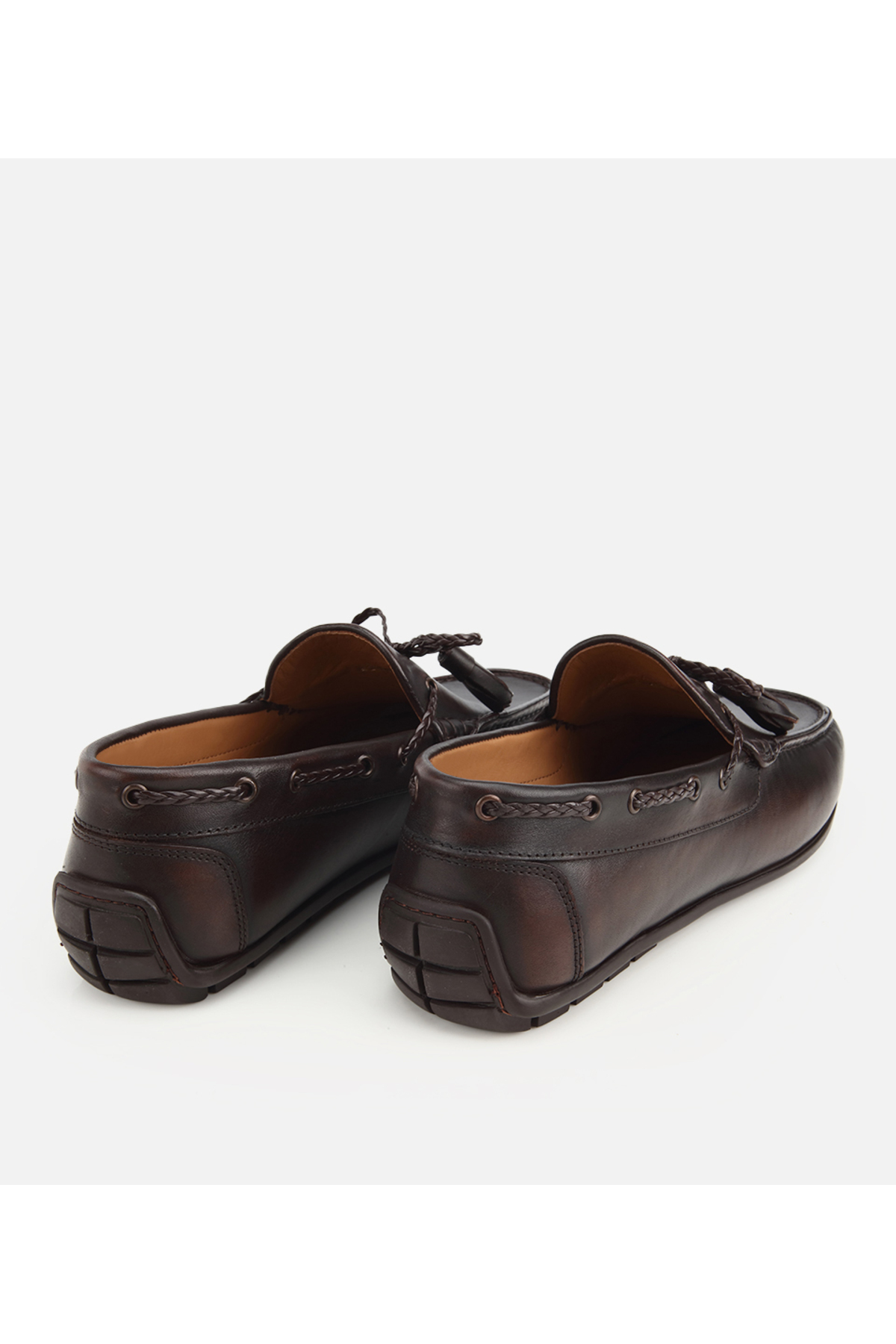 Hotiç Erkek Deri Kahverengi Püskül Dikiş Detaylı Klasik Loafer görsel 4