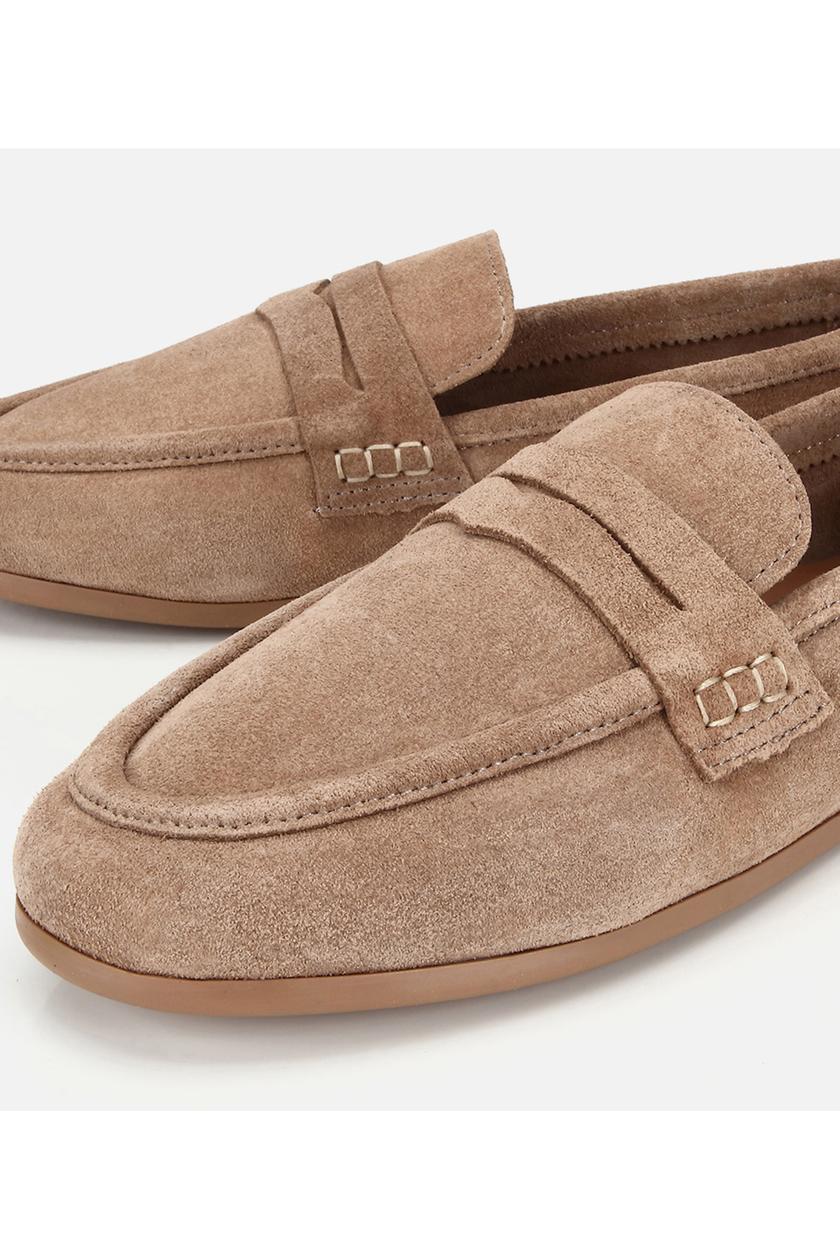 Hotiç Kadın Süet Deri Vizon Yumuşak Dokulu Klasik Loafer görsel 3