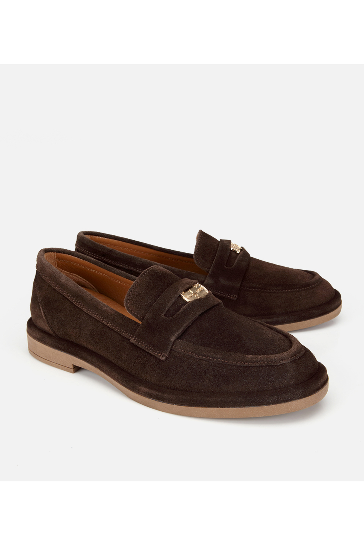 Hotiç Kadın Süet Deri Kahverengi Tokalı Klasik Loafer görsel 2