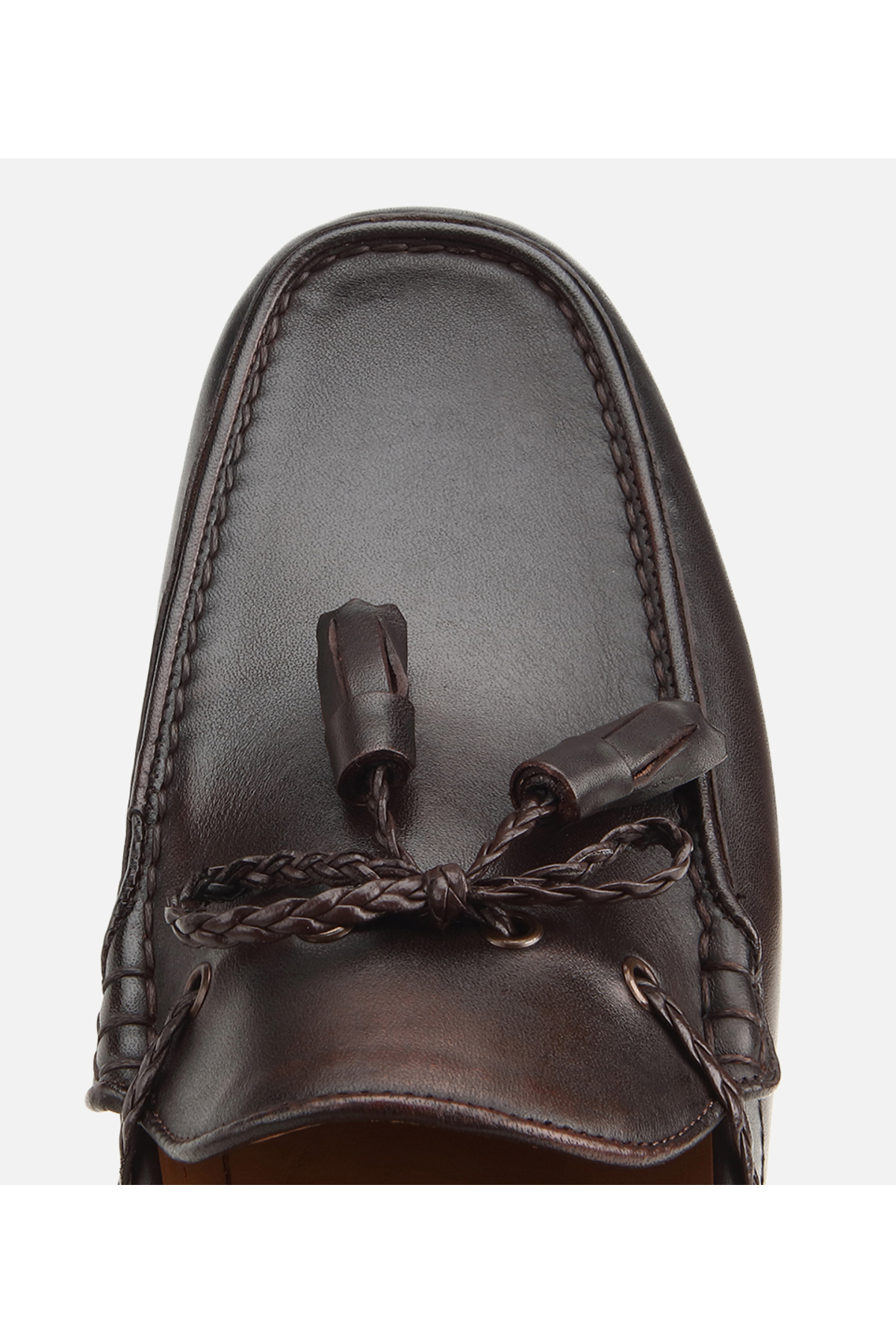 Hotiç Erkek Deri Kahverengi Püskül Dikiş Detaylı Klasik Loafer görsel 5