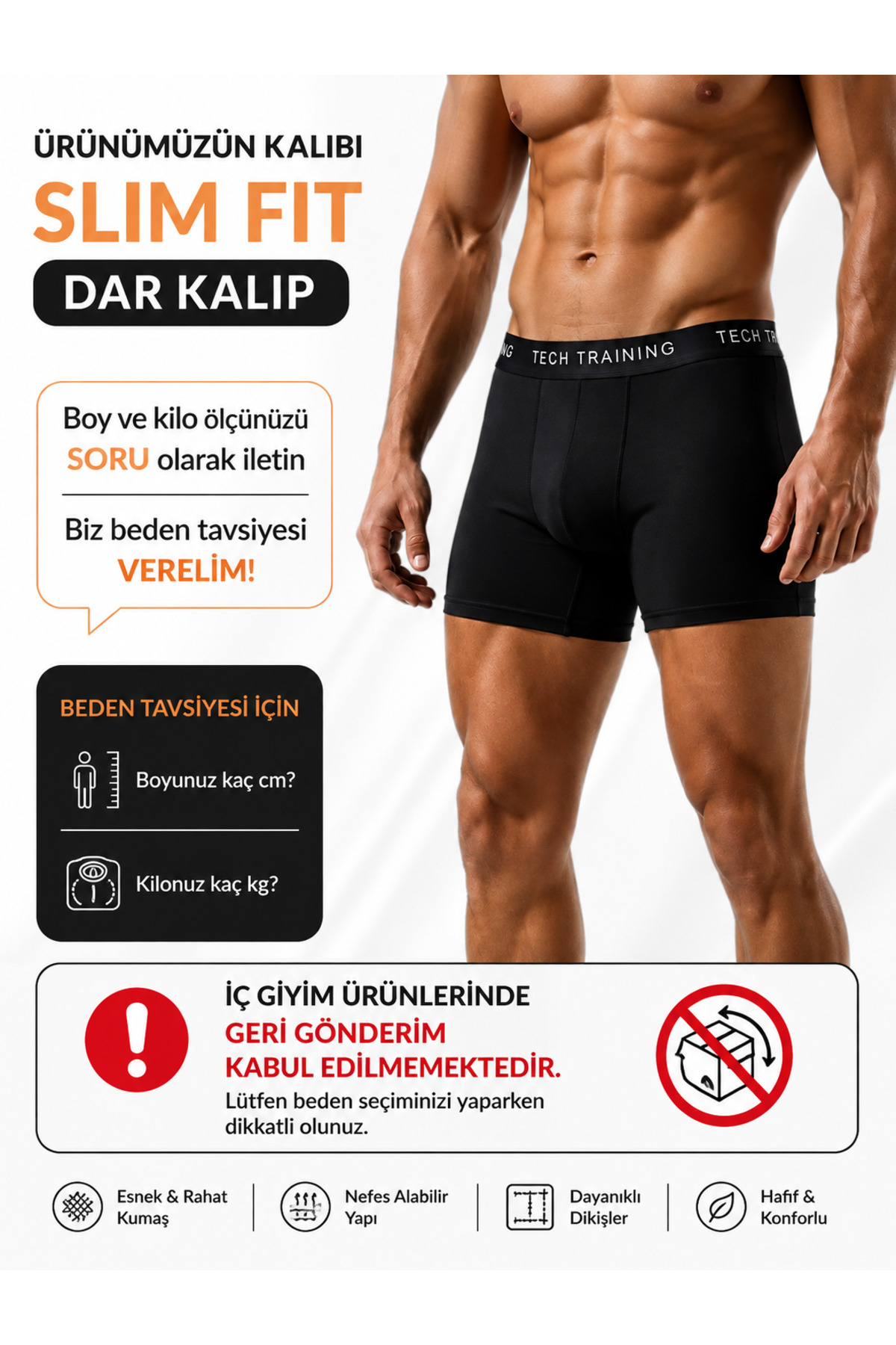 Demente Erkek 3'lü Slim Fit Boxer görsel 2