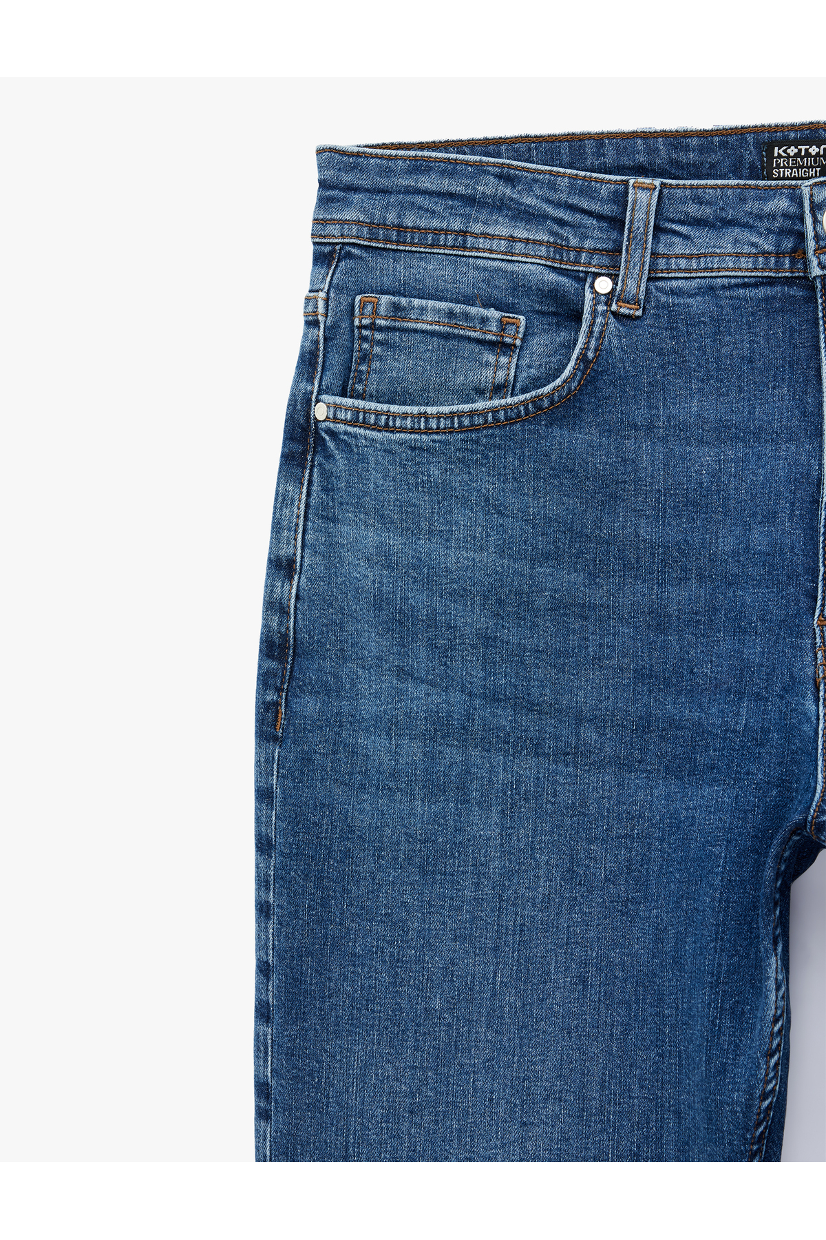 Koton Normal Bel Pamuklu Straight Fit Jean Pantolon - Mark Jean görsel 7
