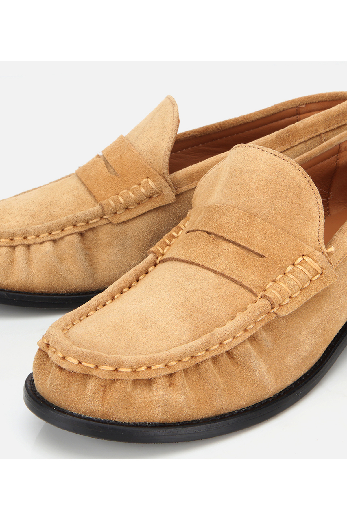 Hotiç Kadın Süet Deri Taba Yumuşak Dokulu Klasik Loafer görsel 3