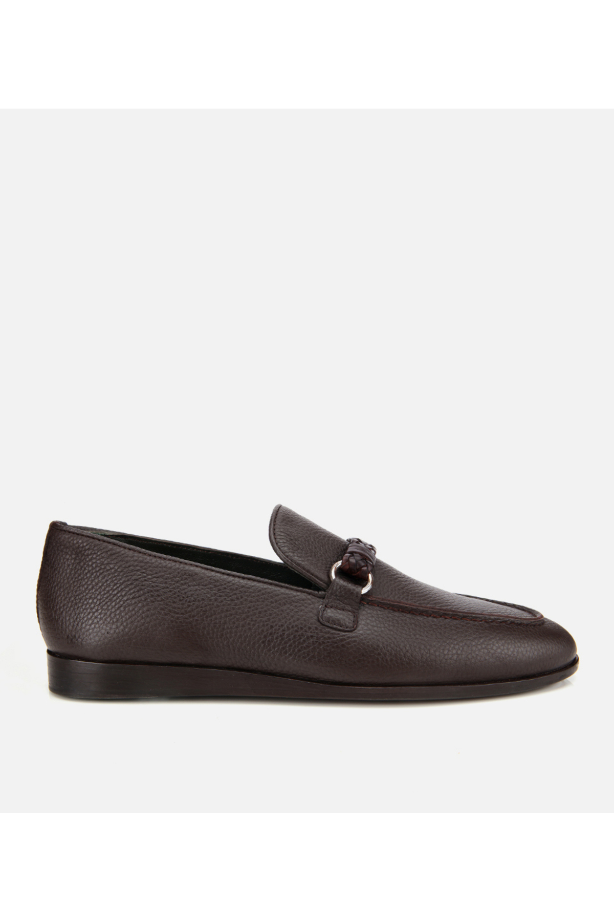 Hotiç Erkek Deri Kahverengi Toka Detaylı Klasik Loafer