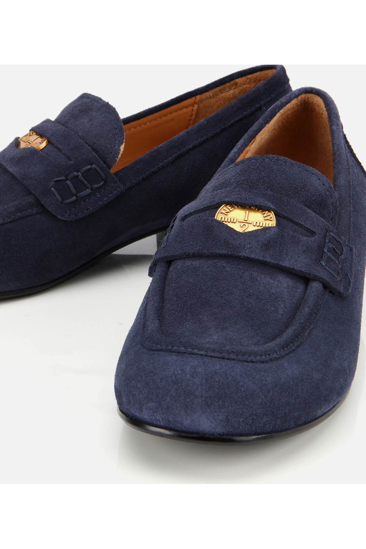 Hotiç Kadın Süet Deri Lacivert Klasik Loafer görsel 3