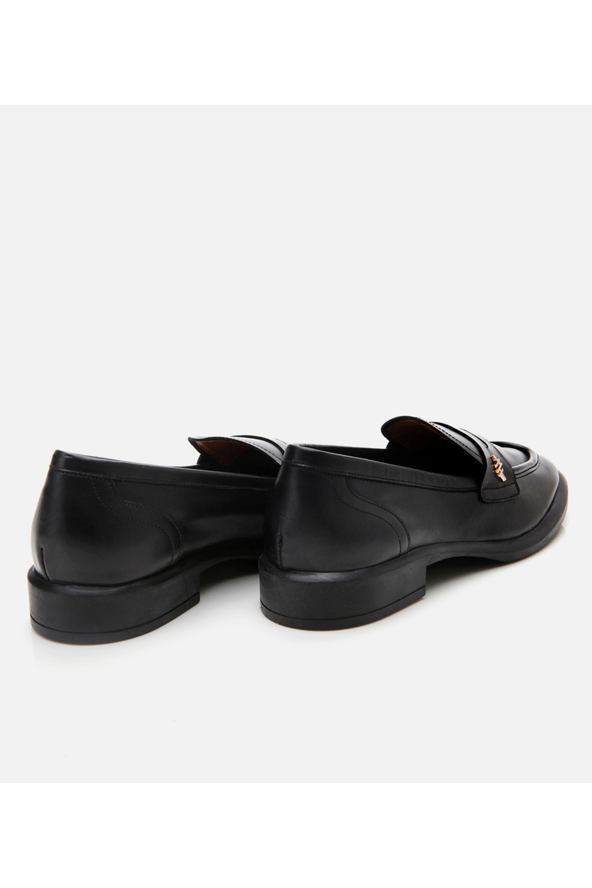 Hotiç Kadın Deri Siyah Esnek Tabanlı Klasik Loafer görsel 6