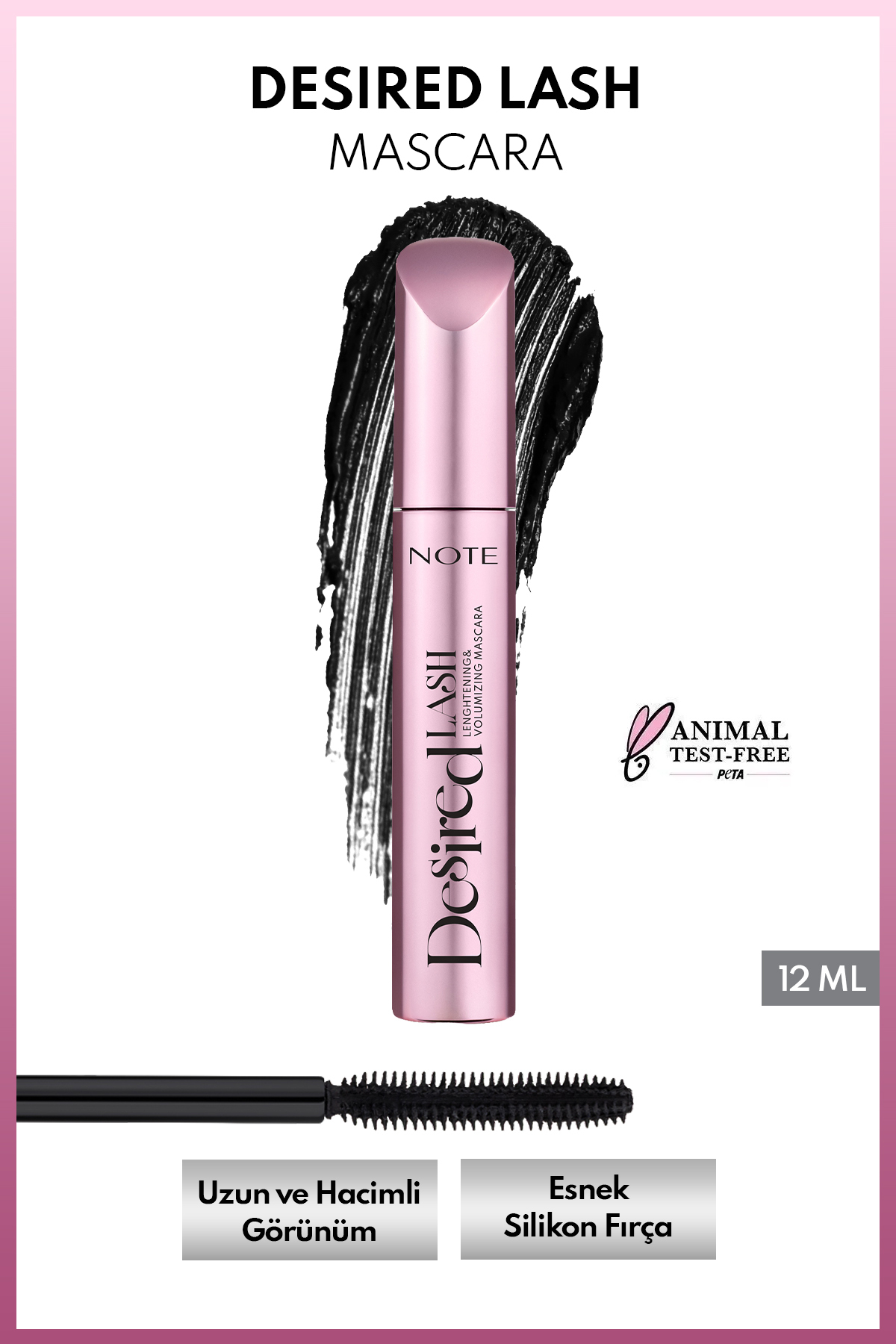 NOTE Desired Lash Mascara Uzunluk ve Yoğun Hacim Etkili Maskara - Siyah